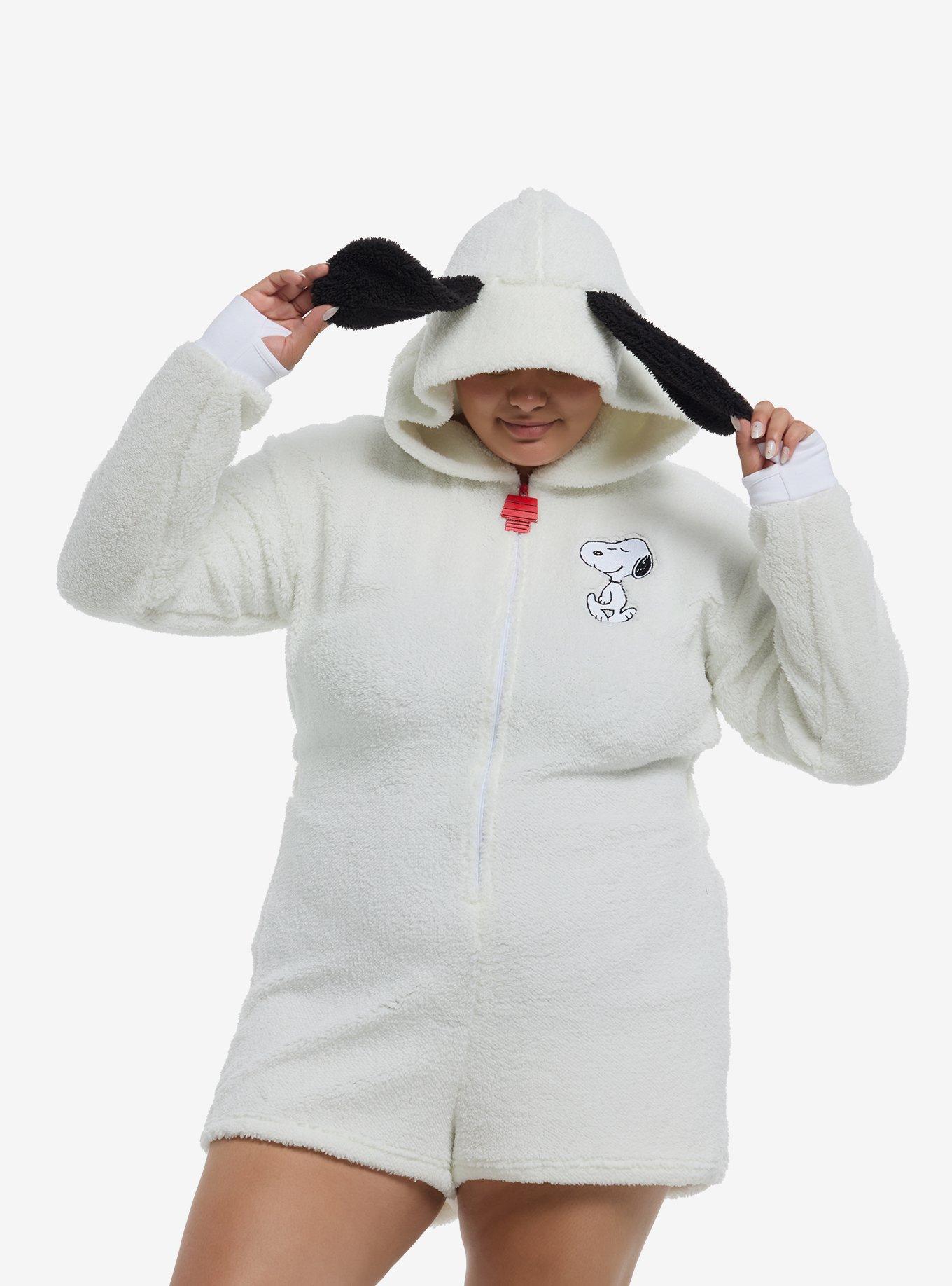 Peanuts Snoopy Fuzzy Romper Plus Size, MULTI, hi-res