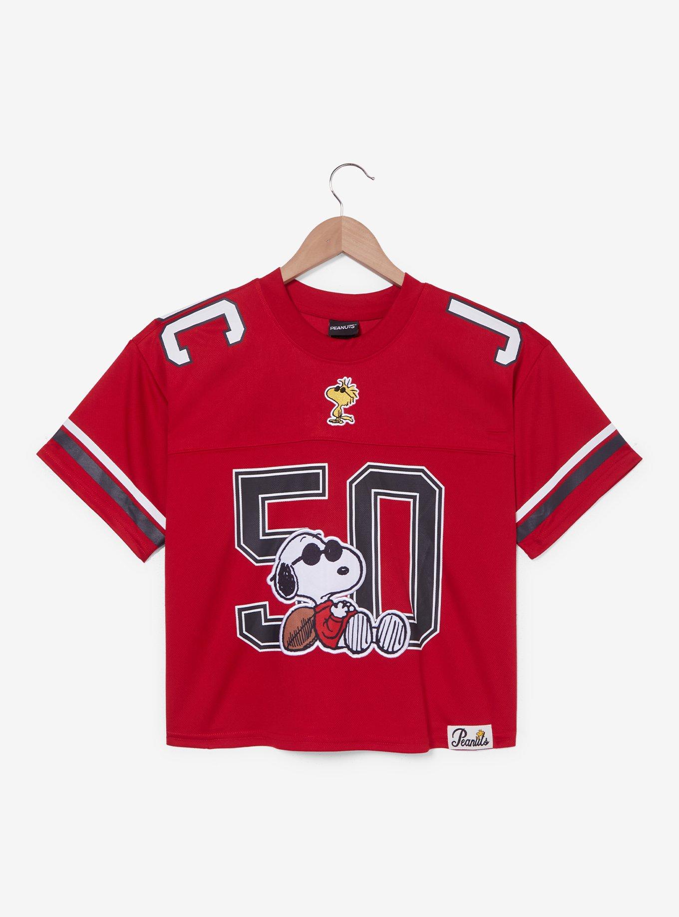 Peanuts Joe Cool Women's Cropped Football Jersey - BoxLunch Exclusive, , hi-res