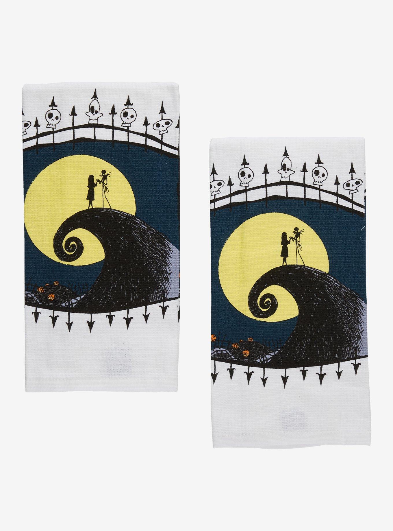 The Nightmare Before Christmas Jack & Sally Spiral Hill Kitchen Towel Set, , hi-res