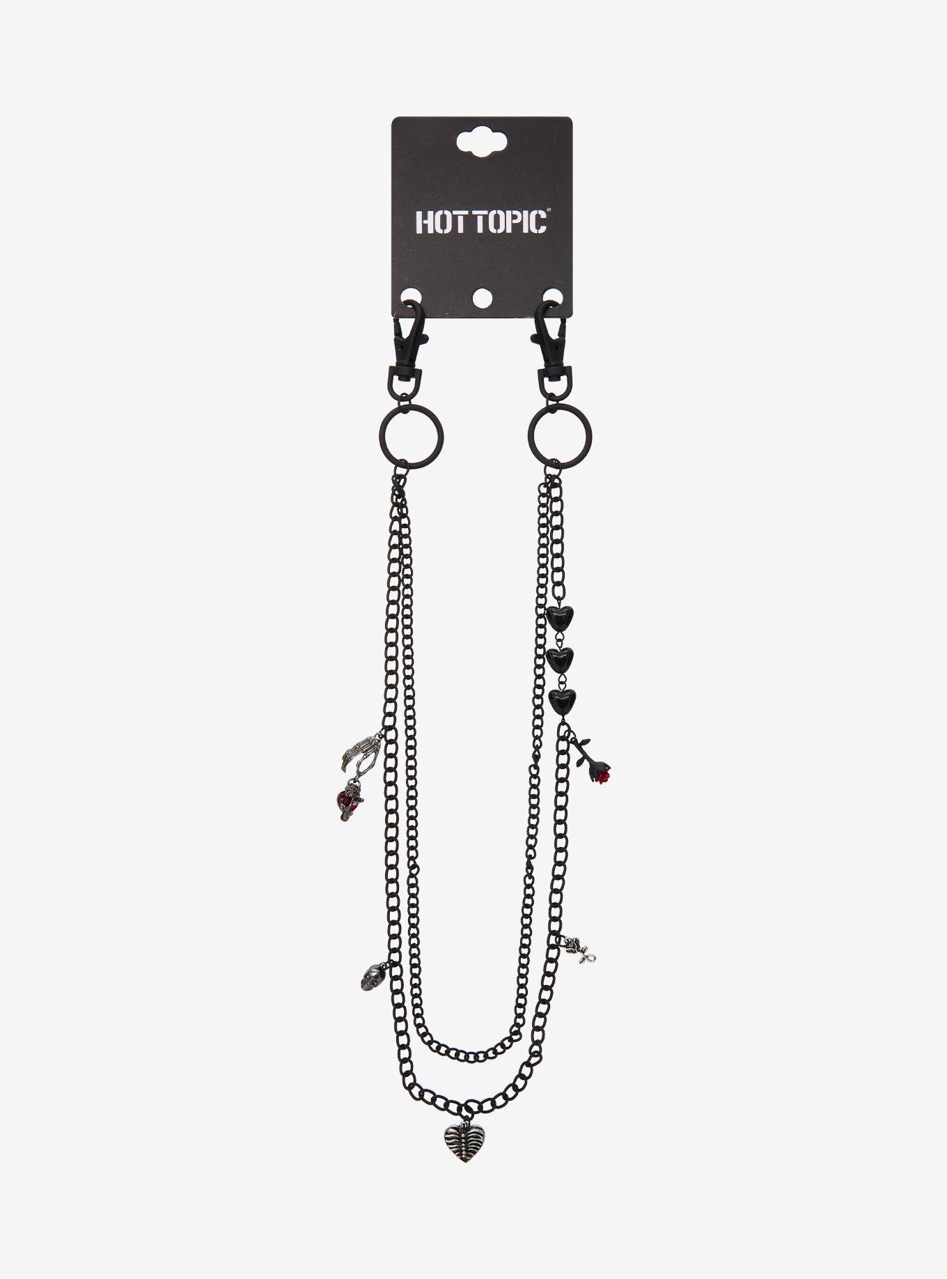 Skeleton Rose 18 Inch & 20 Inch Double Wallet Chain | Hot Topic