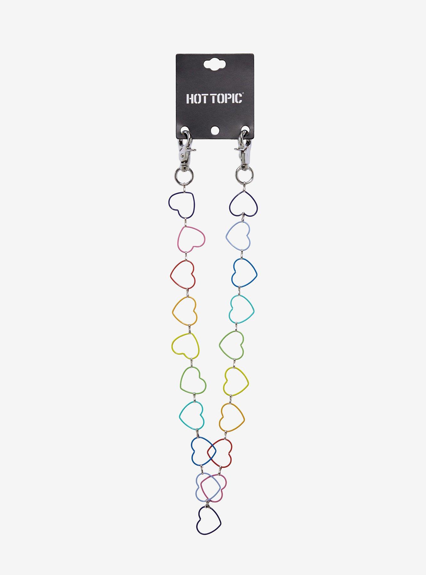 Rainbow Heart 20 Inch Wallet Chain, , hi-res