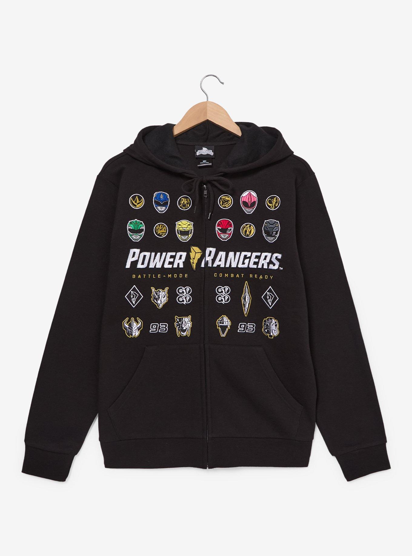 Power Rangers Embroidered Badges Zippered Hoodie - BoxLunch Exclusive, , hi-res