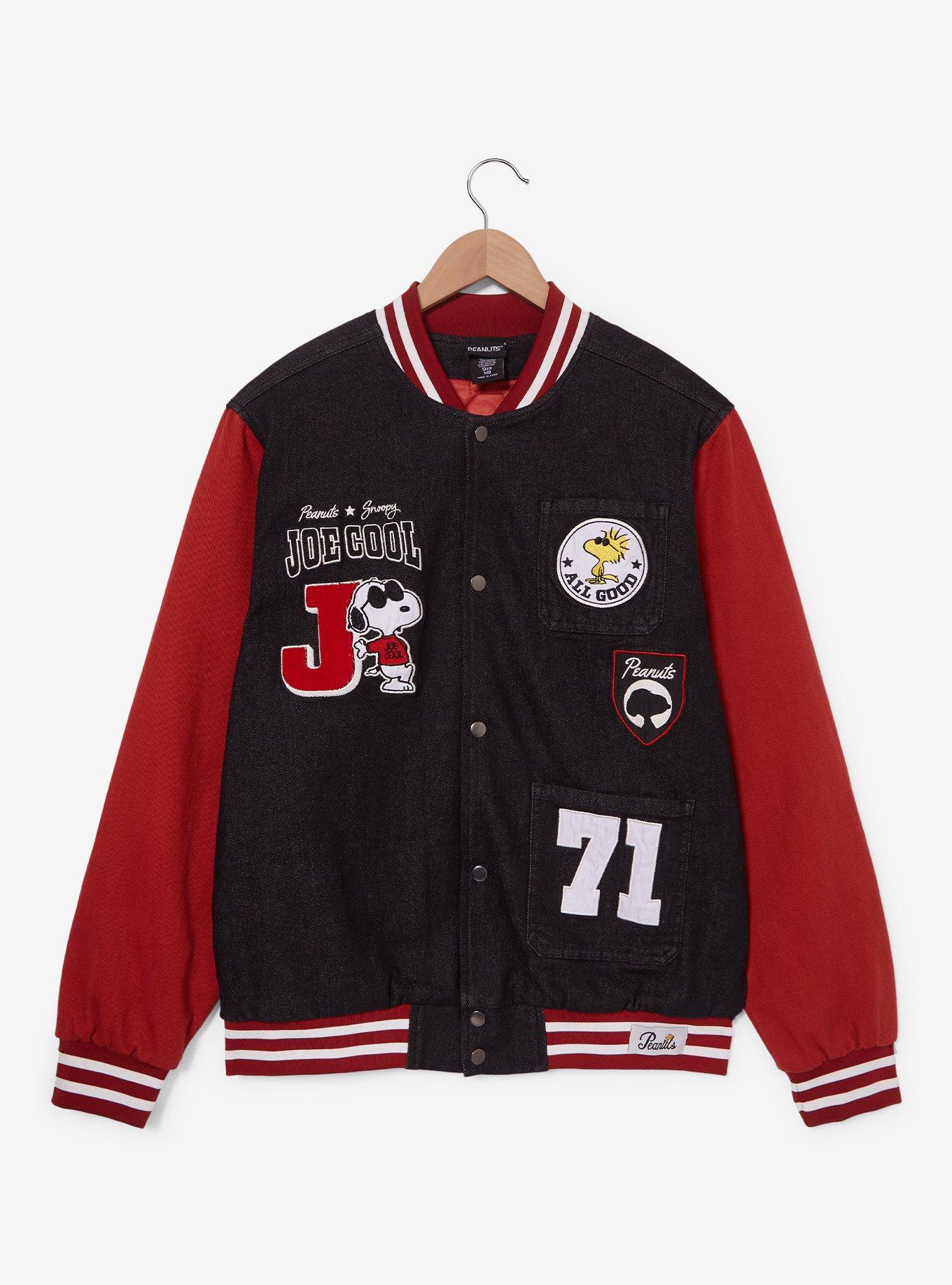 Peanuts Joe Cool Patches Varsity Jacket - BoxLunch Exclusive, , hi-res