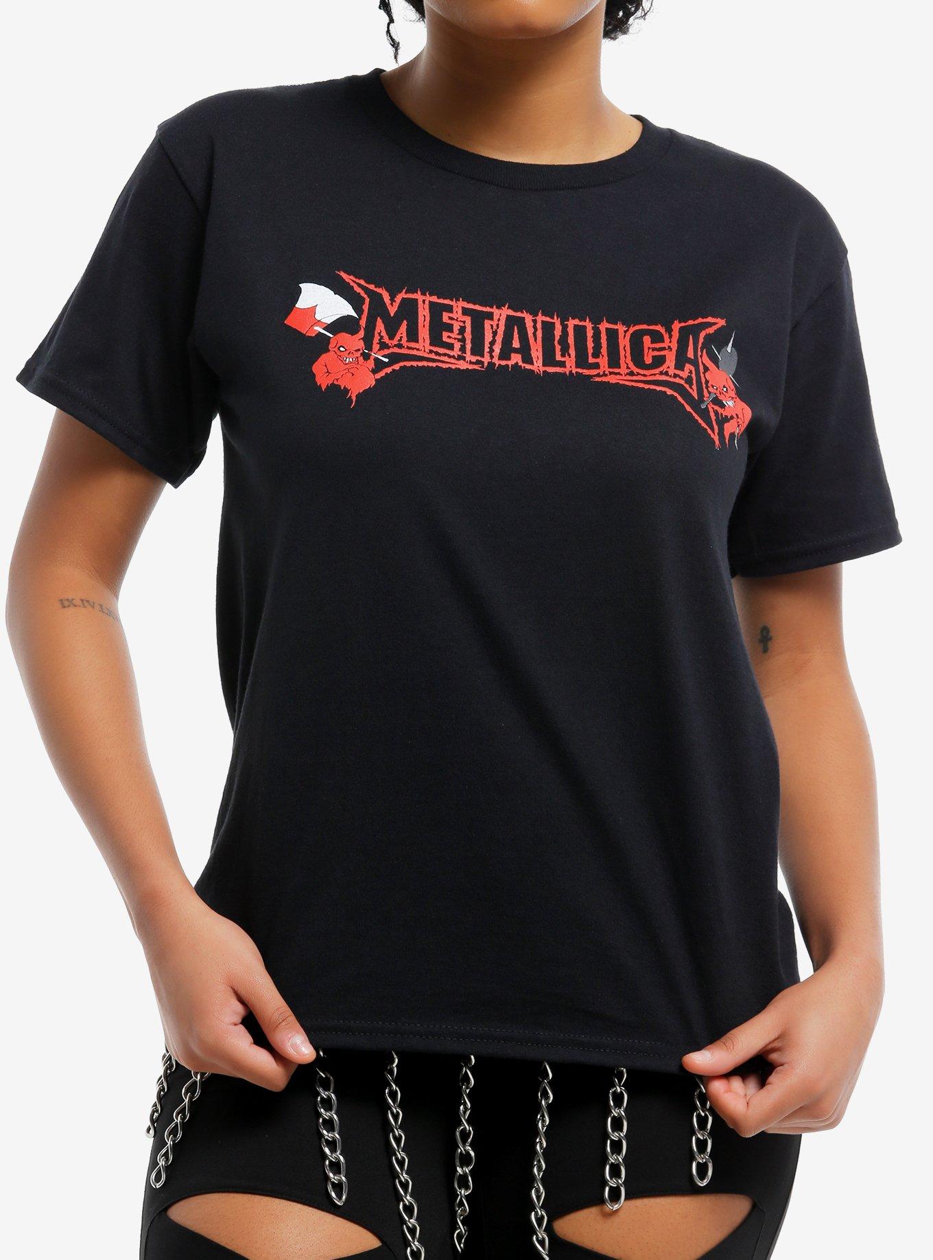 Metallica Demons Logo Shrunken Fit Girls T-Shirt, , hi-res
