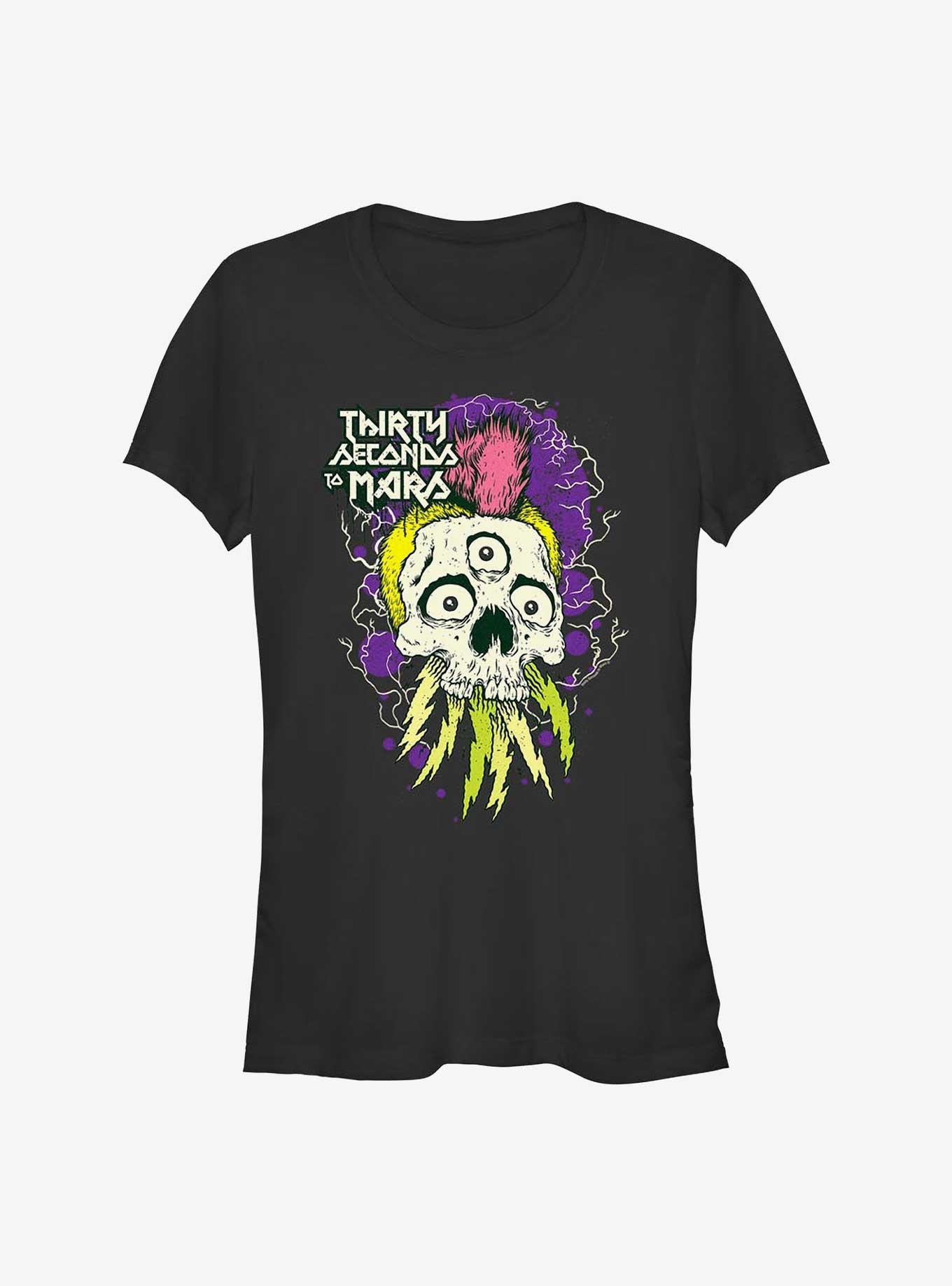 30 Seconds To Mars Mohawk Skull Girls T-Shirt, , hi-res