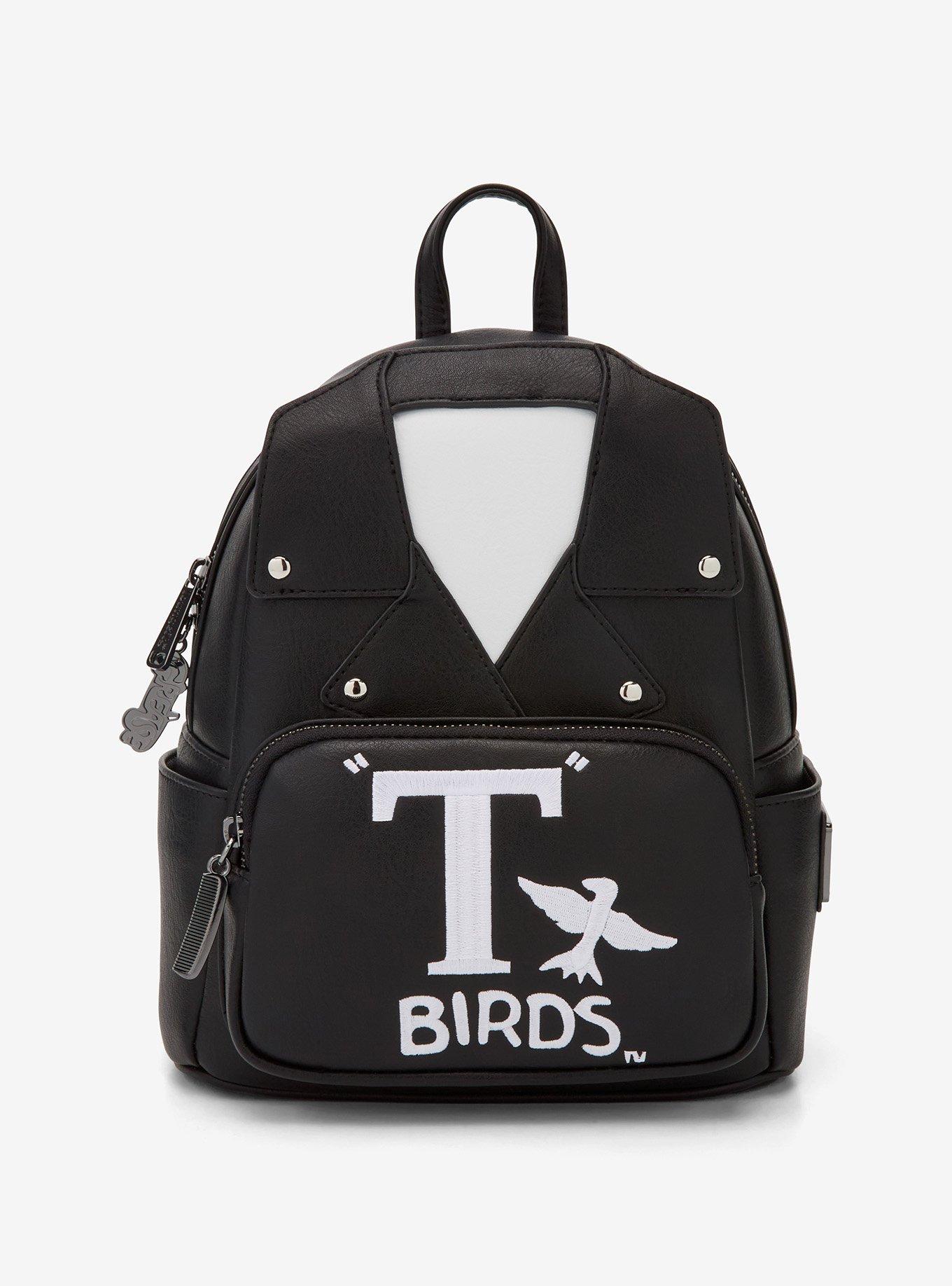 NENA & CO BLACK WHITE BIRD DESIGN FULL GRAIN BLACK LEATHER PATTERN BACKPACK BAG Nena and Co - Etsy main image 2