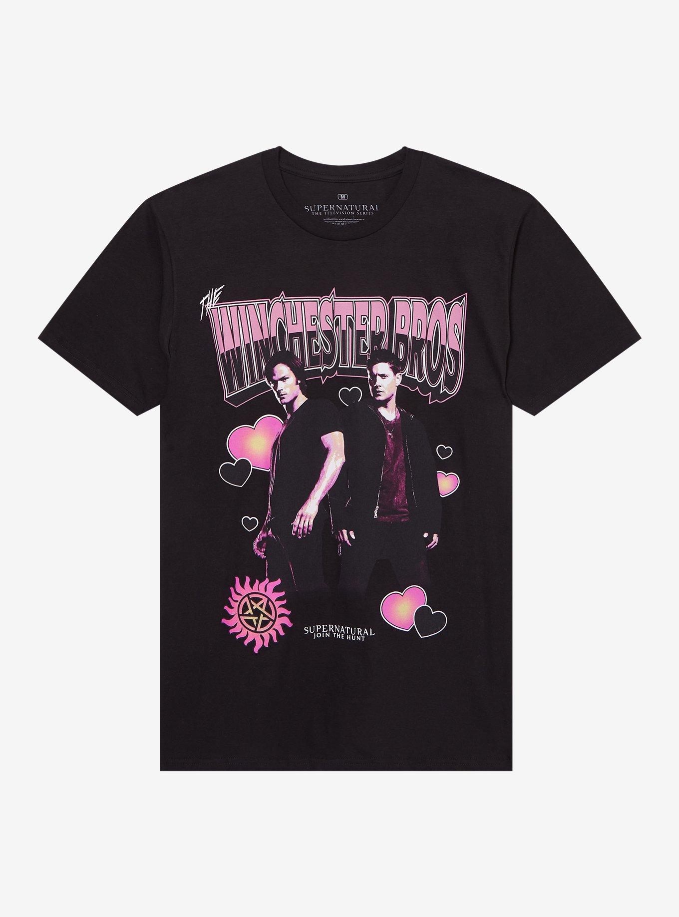 Supernatural Winchester Bros Portrait Hearts T-Shirt, , hi-res