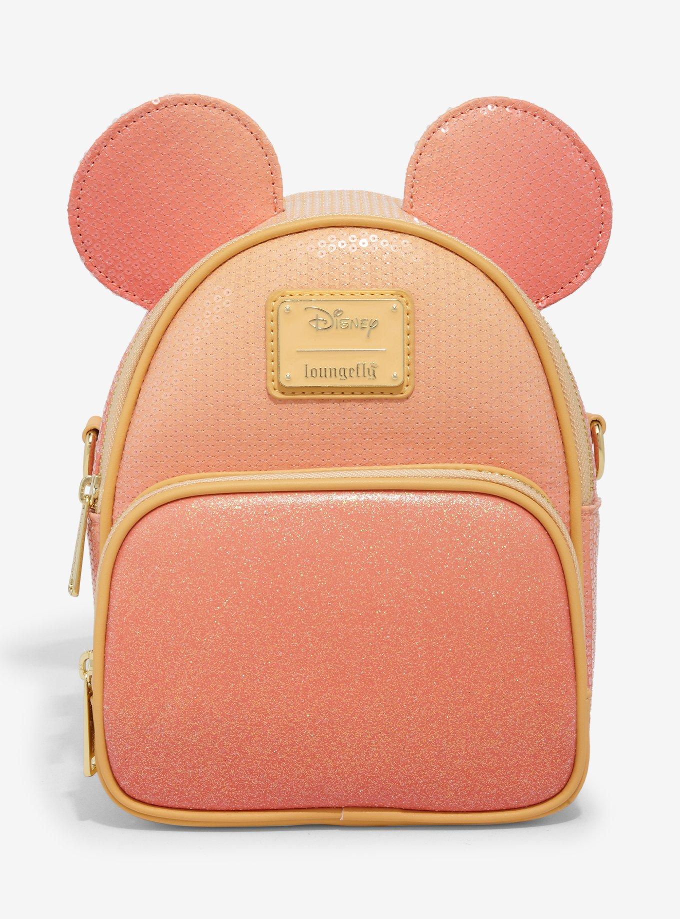 Loungefly Disney Mickey Mouse Orange Glitter Convertible Crossbody Bag, , hi-res