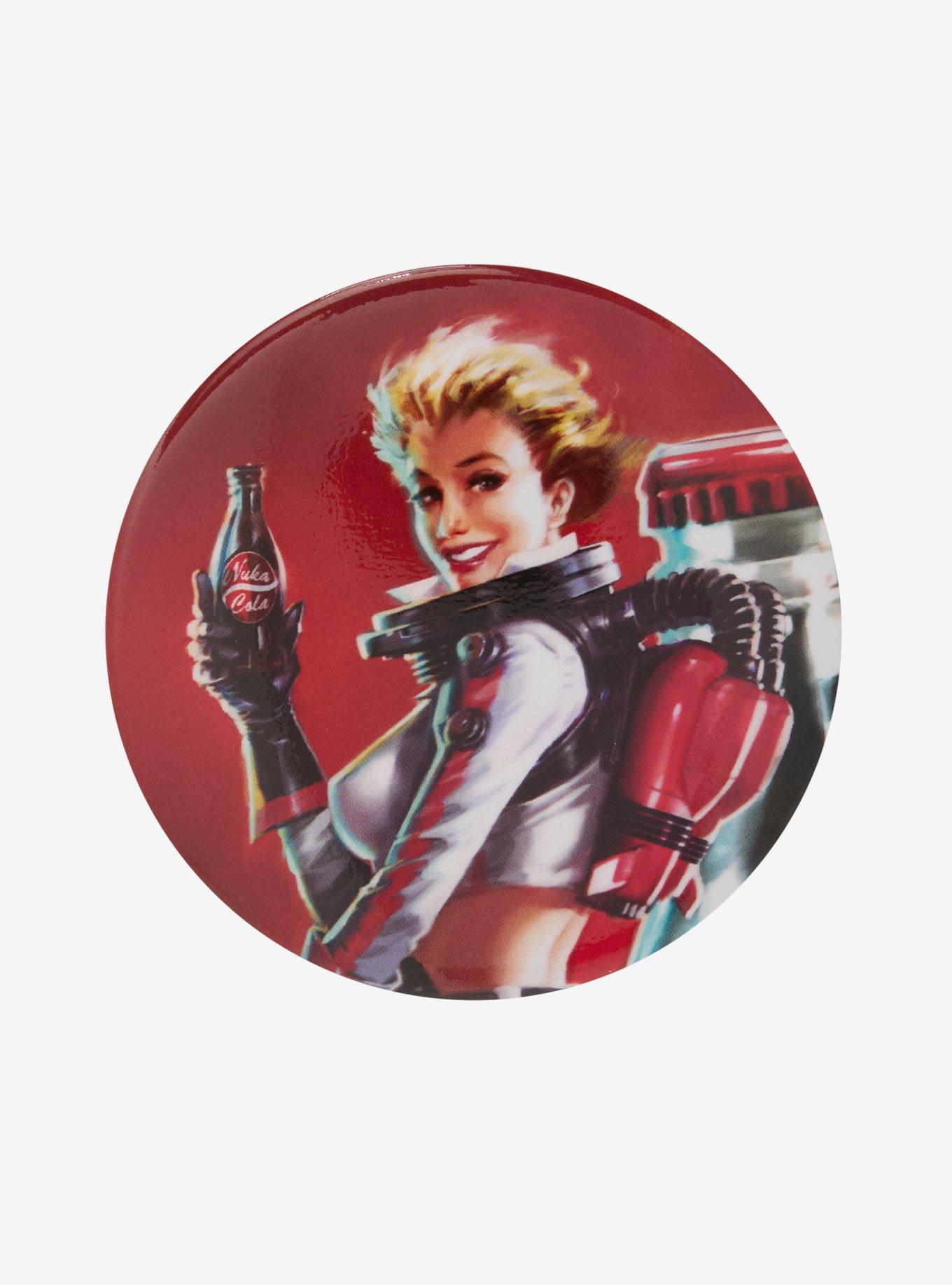 Fallout Nuka-Cola Girl 3 Inch Button, , hi-res