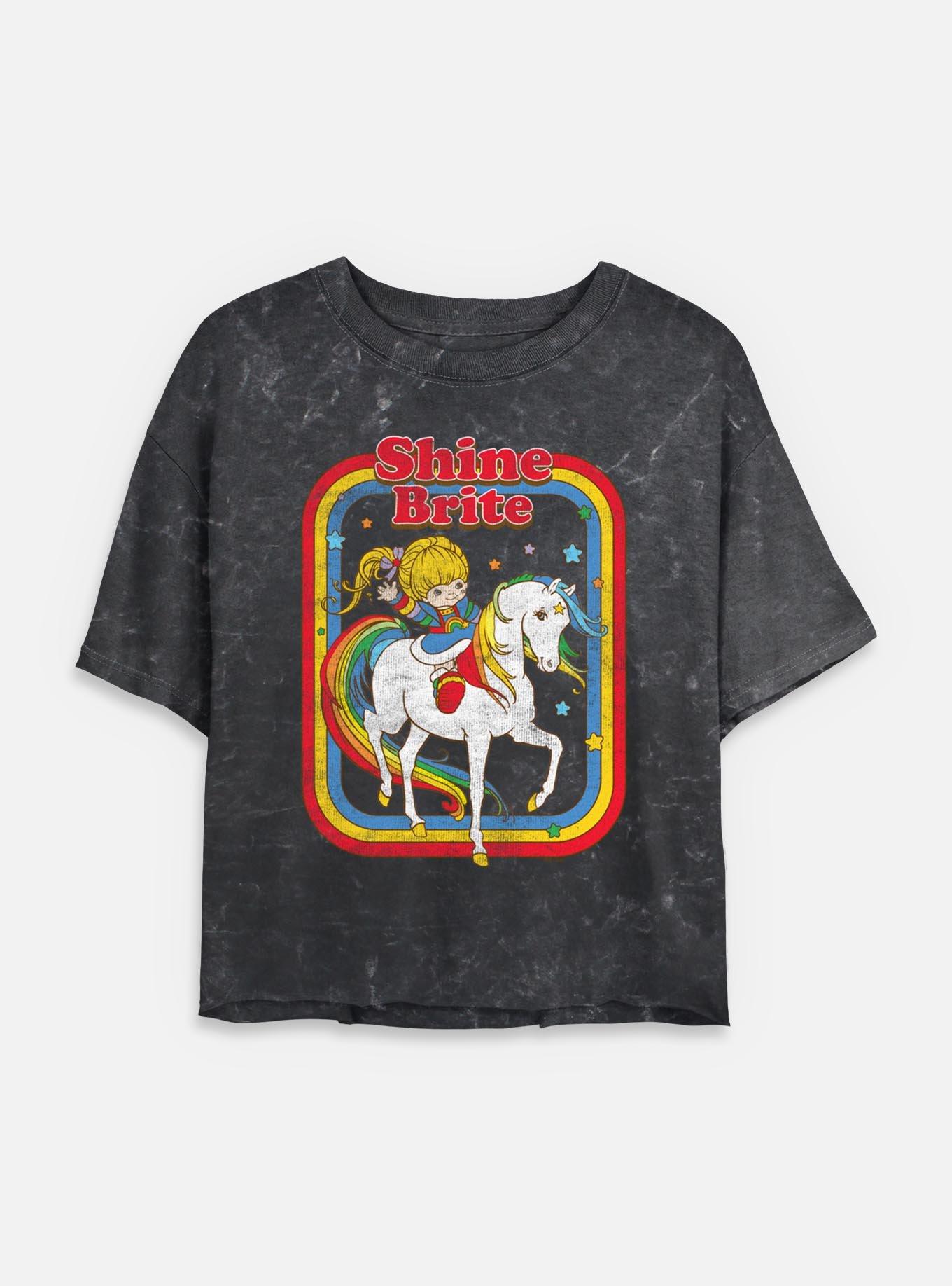 Rainbow Brite Shine Brite Mineral Wash Womens Crop T-Shirt, , hi-res