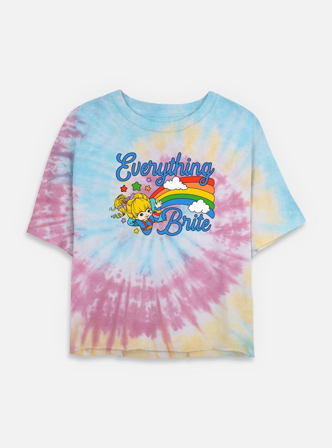 Rainbow Brite Everything Brite Tie Dye Crop Womens  T-Shirt, , hi-res