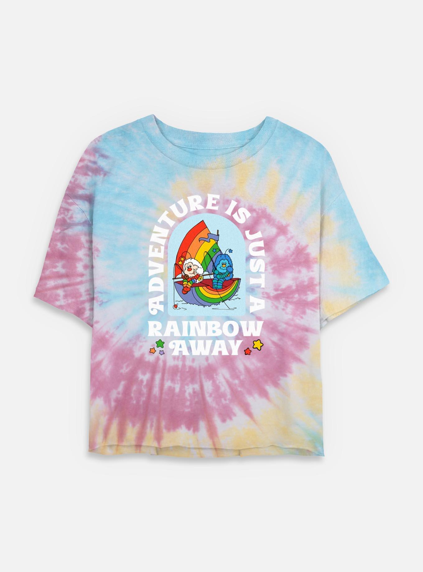 Rainbow Brite Rainbow Away Tie Dye Crop Womens  T-Shirt, , hi-res