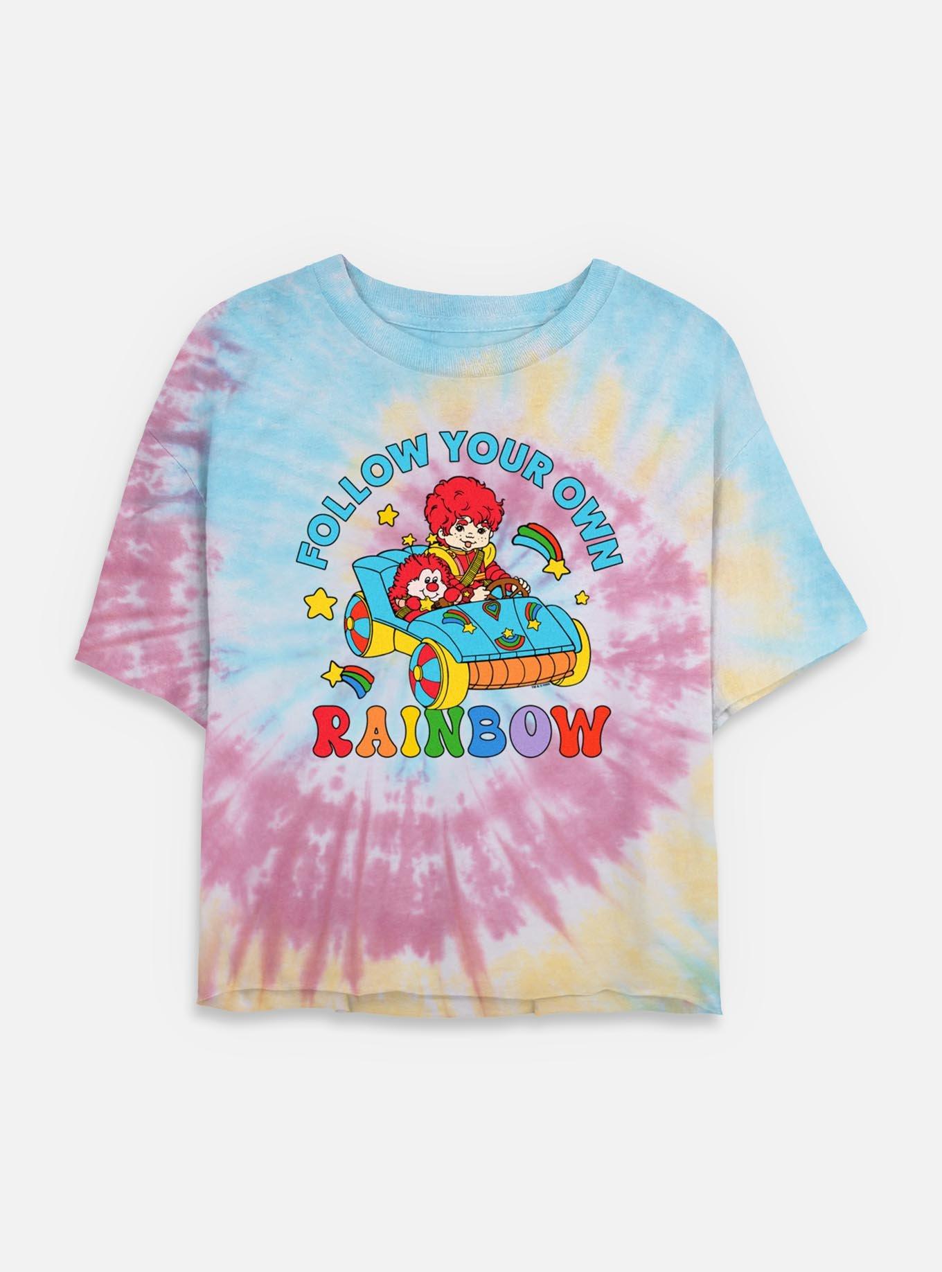 Rainbow Brite Follow Your Own Rainbow Tie Dye Crop Womens  T-Shirt, , hi-res