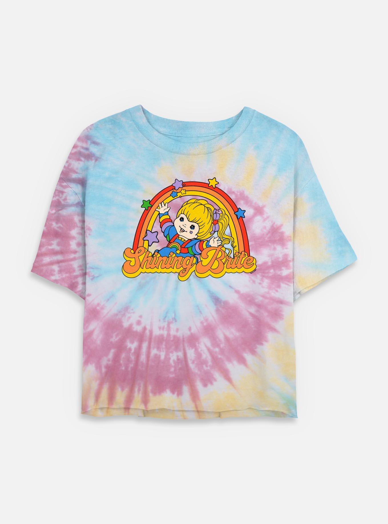 Rainbow Brite Shining Brite Tie Dye Crop Womens  T-Shirt, , hi-res