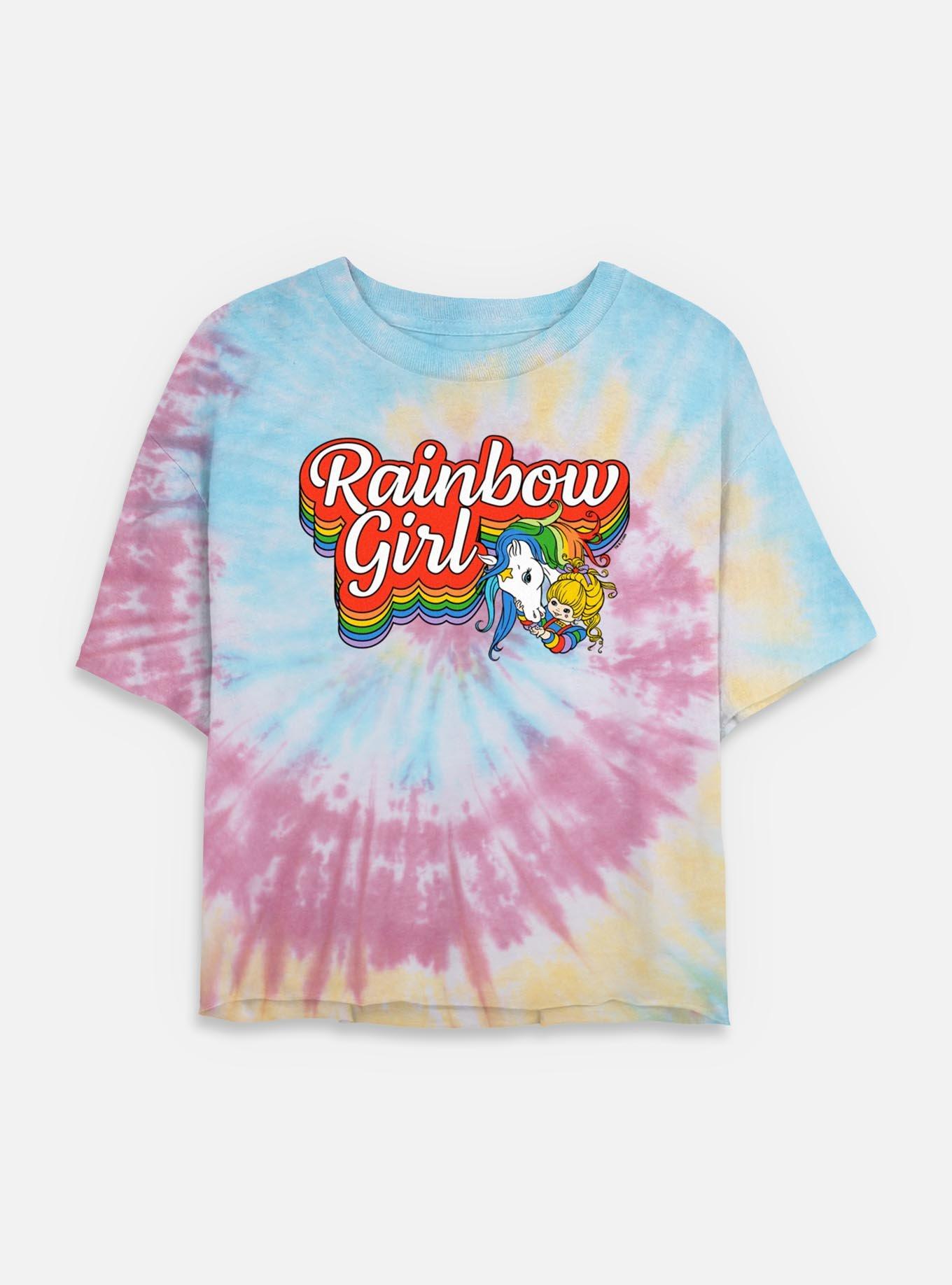 Rainbow Brite Rainbow Girl Tie Dye Crop Womens  T-Shirt, , hi-res