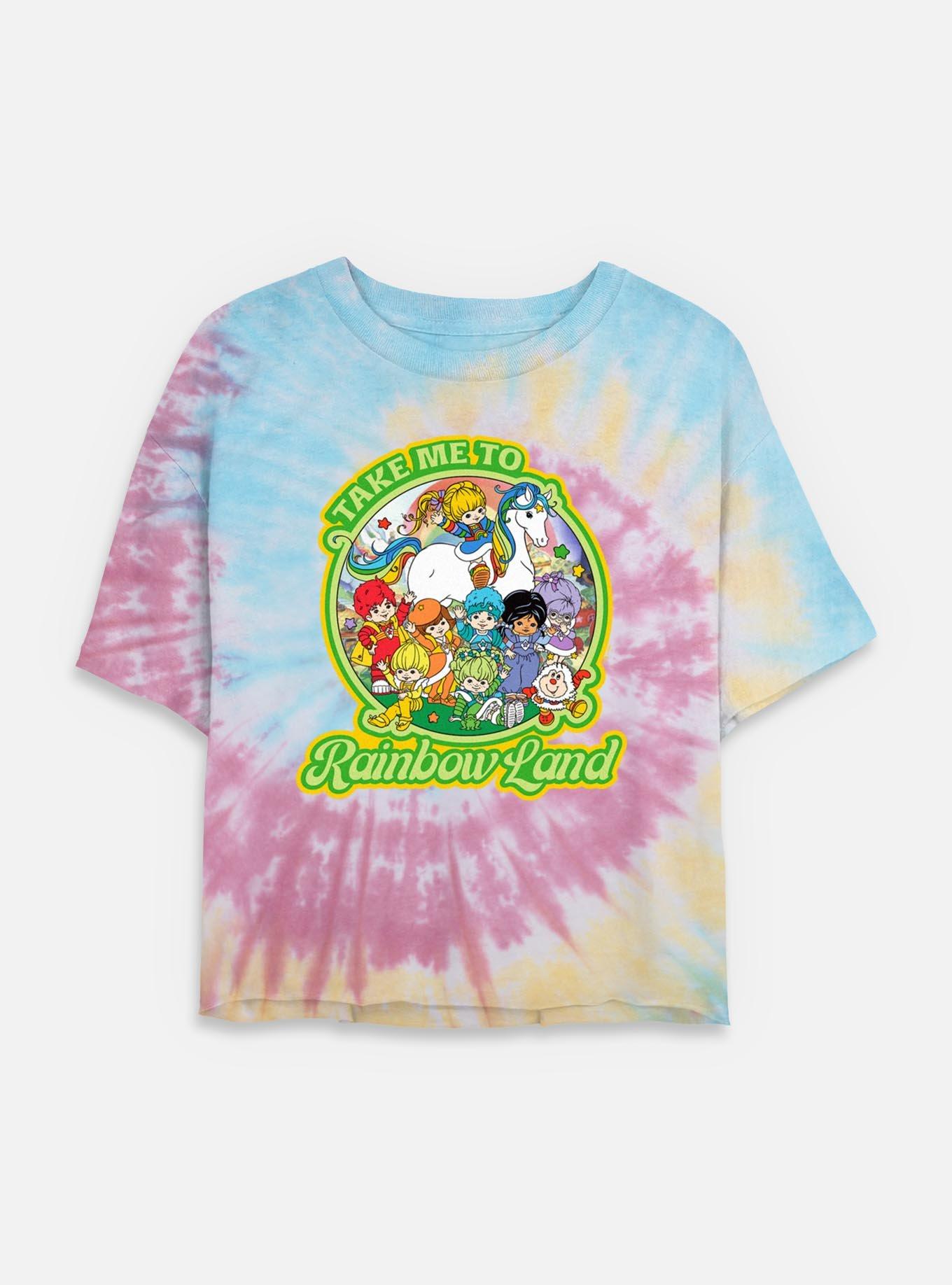 Rainbow Brite Take Me To Rainbow Land Tie Dye Crop Womens  T-Shirt, BLUPNKLY, hi-res