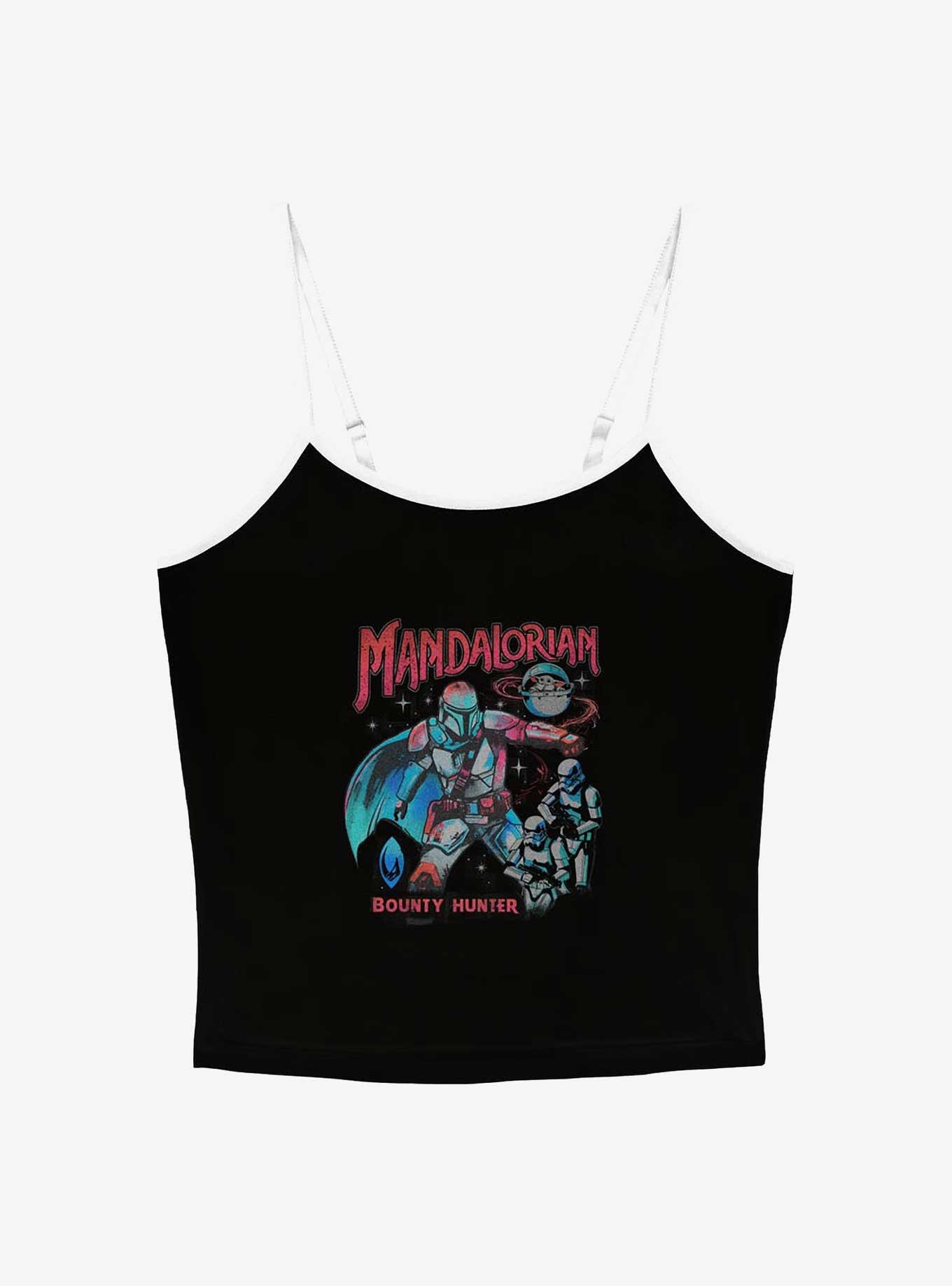 Star Wars The Mandalorian Bounty Hunter Neon  Girls Cami, BLACK, hi-res