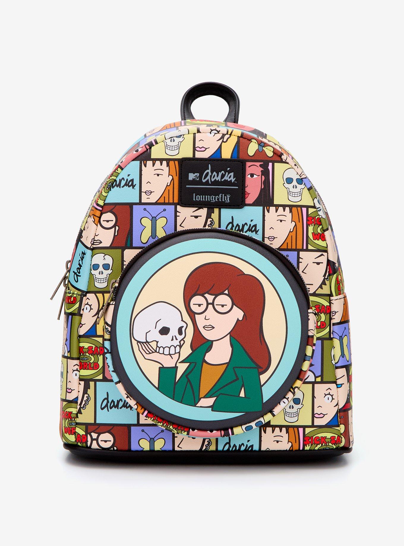 Loungefly Daria Grid Skull Mini Backpack, , hi-res