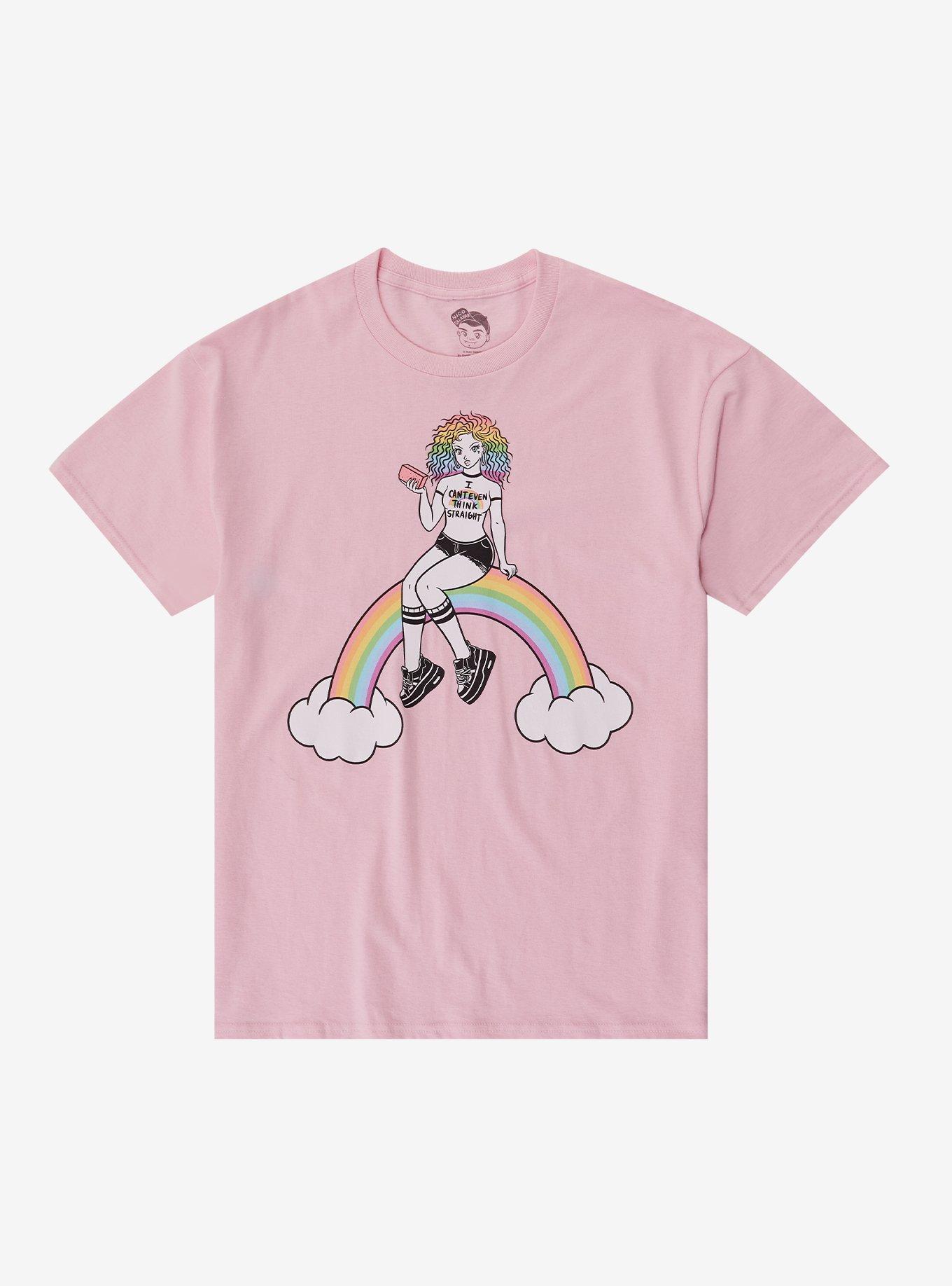 Can't Even Think Straight Rainbow T-Shirt By Nico Salazar, , hi-res