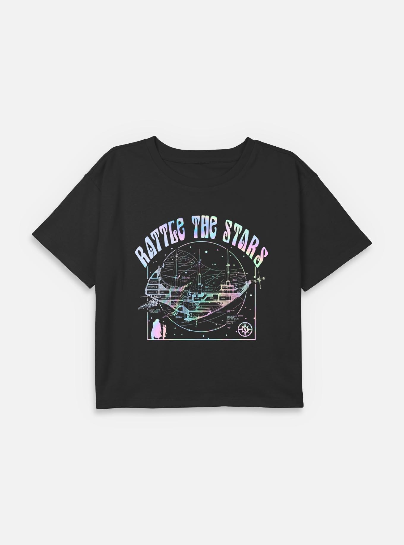 Disney Treasure Planet Rattle The Stars Youth Girls Boxy Crop T-Shirt, BLACK, hi-res