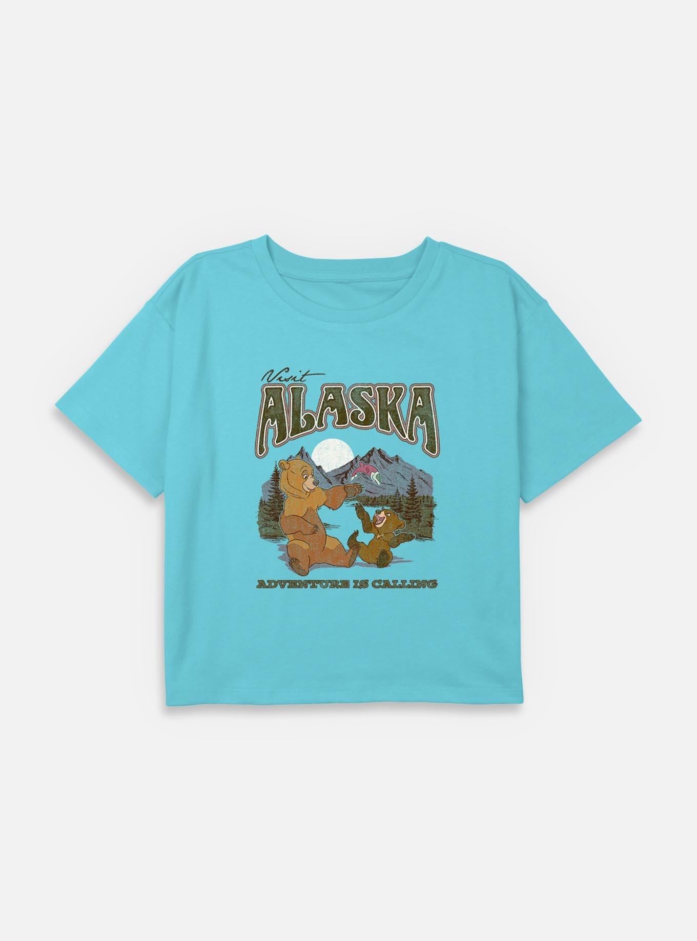 Disney Brother Bear Visit Alaska Adventure Is Calling Youth Girls Boxy Crop T-Shirt, , hi-res
