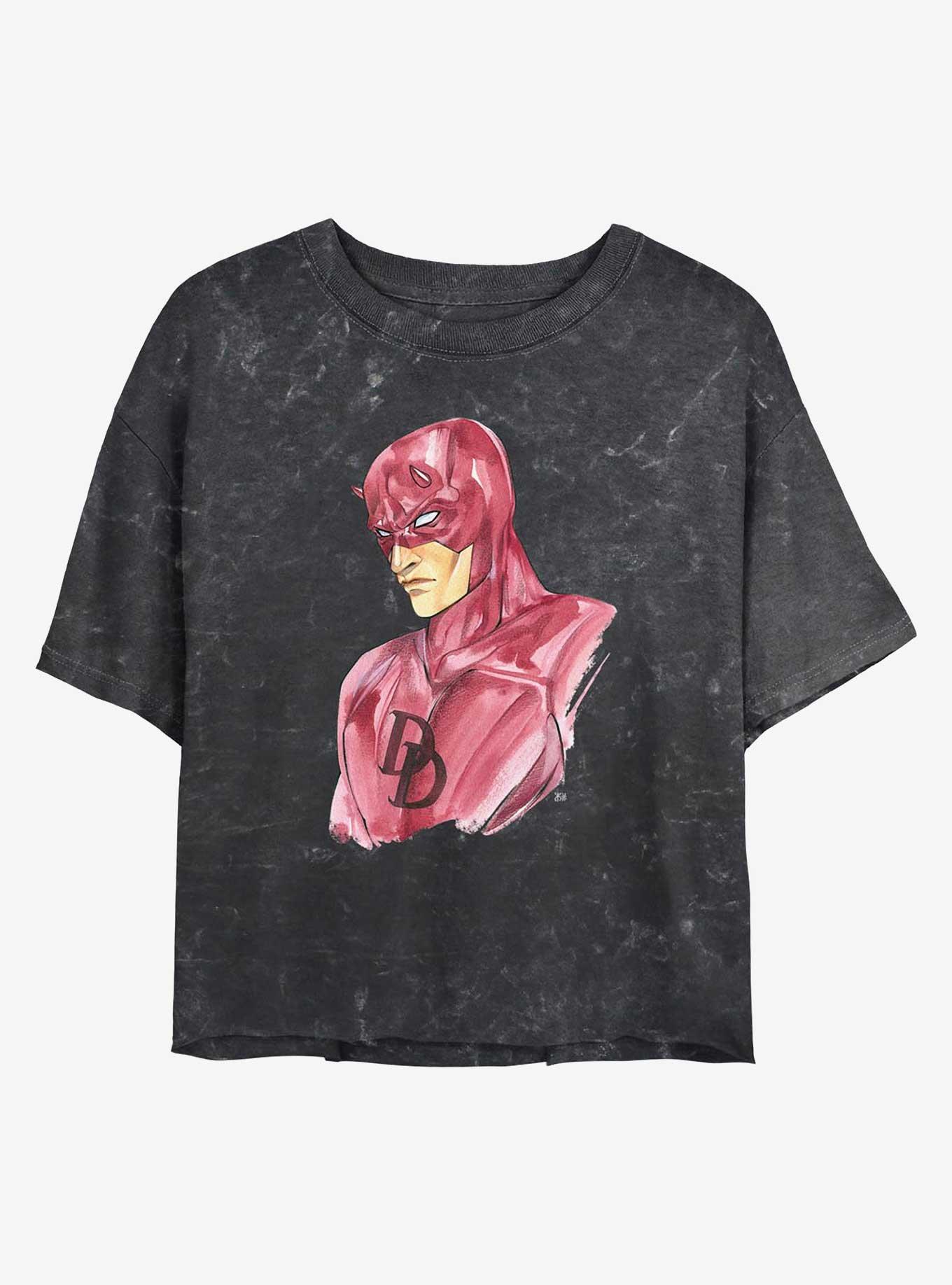 Marvel Daredevil Glare Mineral Wash Girls Crop T-Shirt, , hi-res