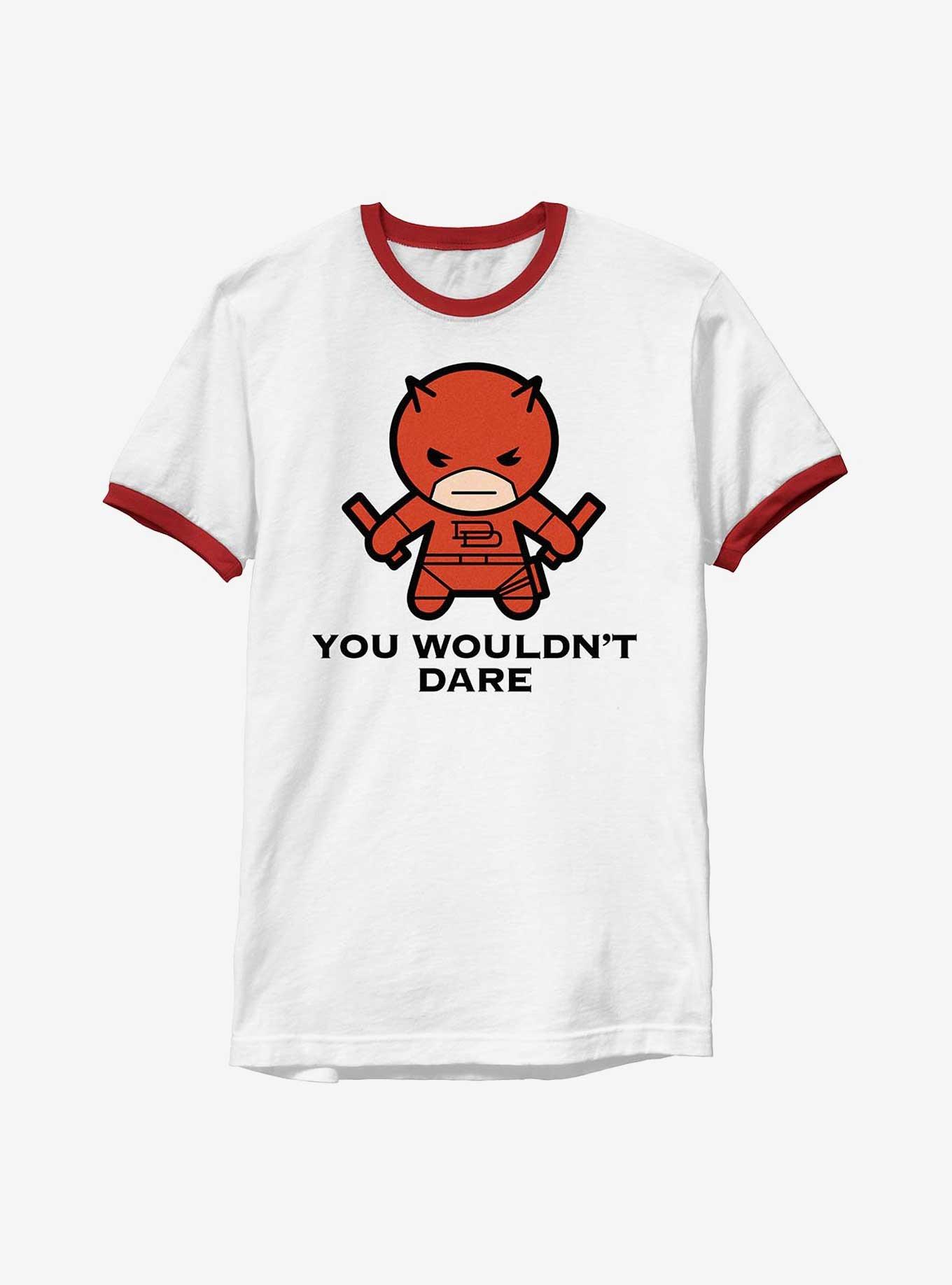 Marvel Chibi You Wouldn't Dare Ringer T-Shirt, WHTRED, hi-res
