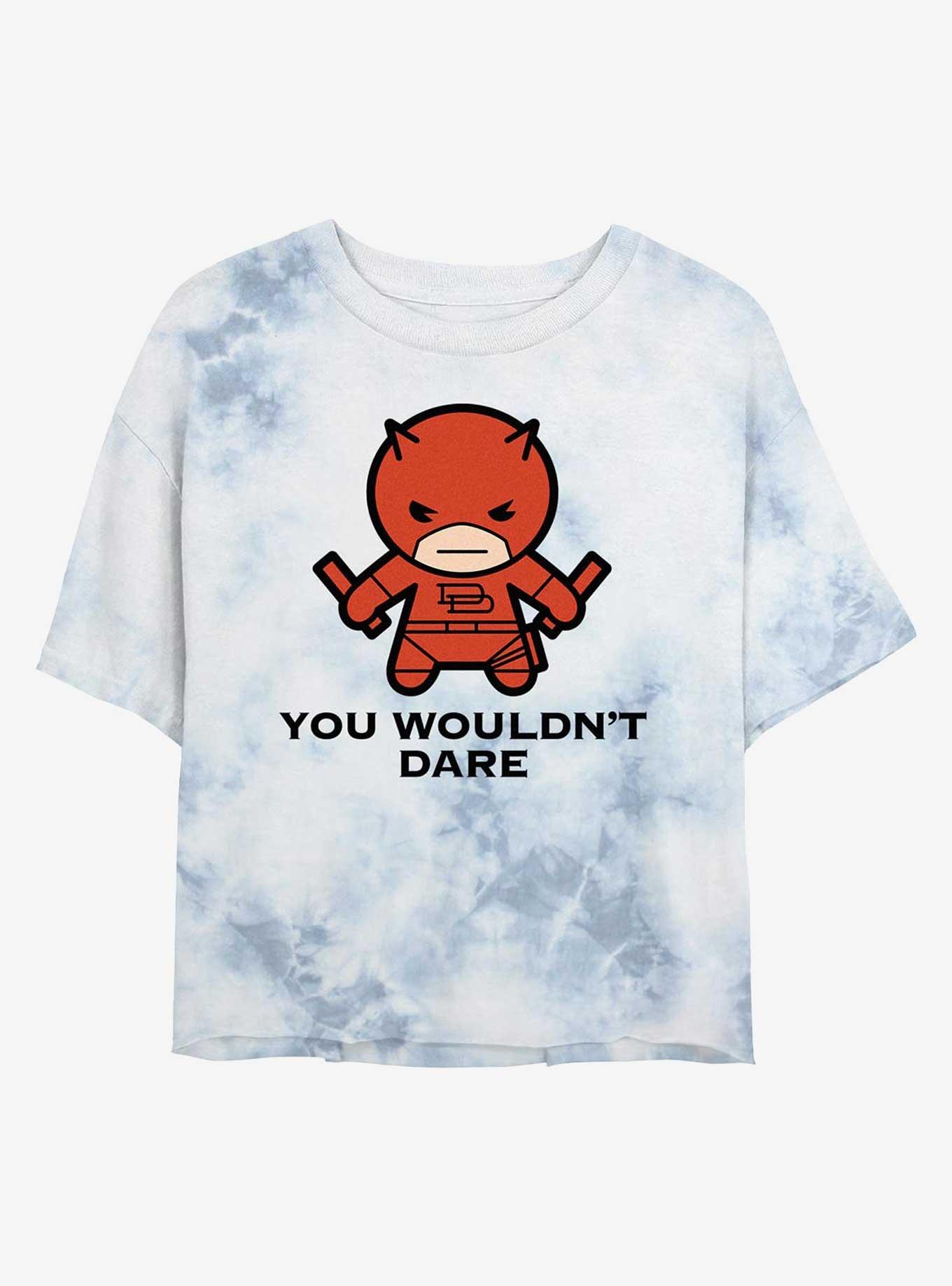 Marvel Chibi You Wouldn't Dare Tie-Dye Girls Crop T-Shirt, , hi-res