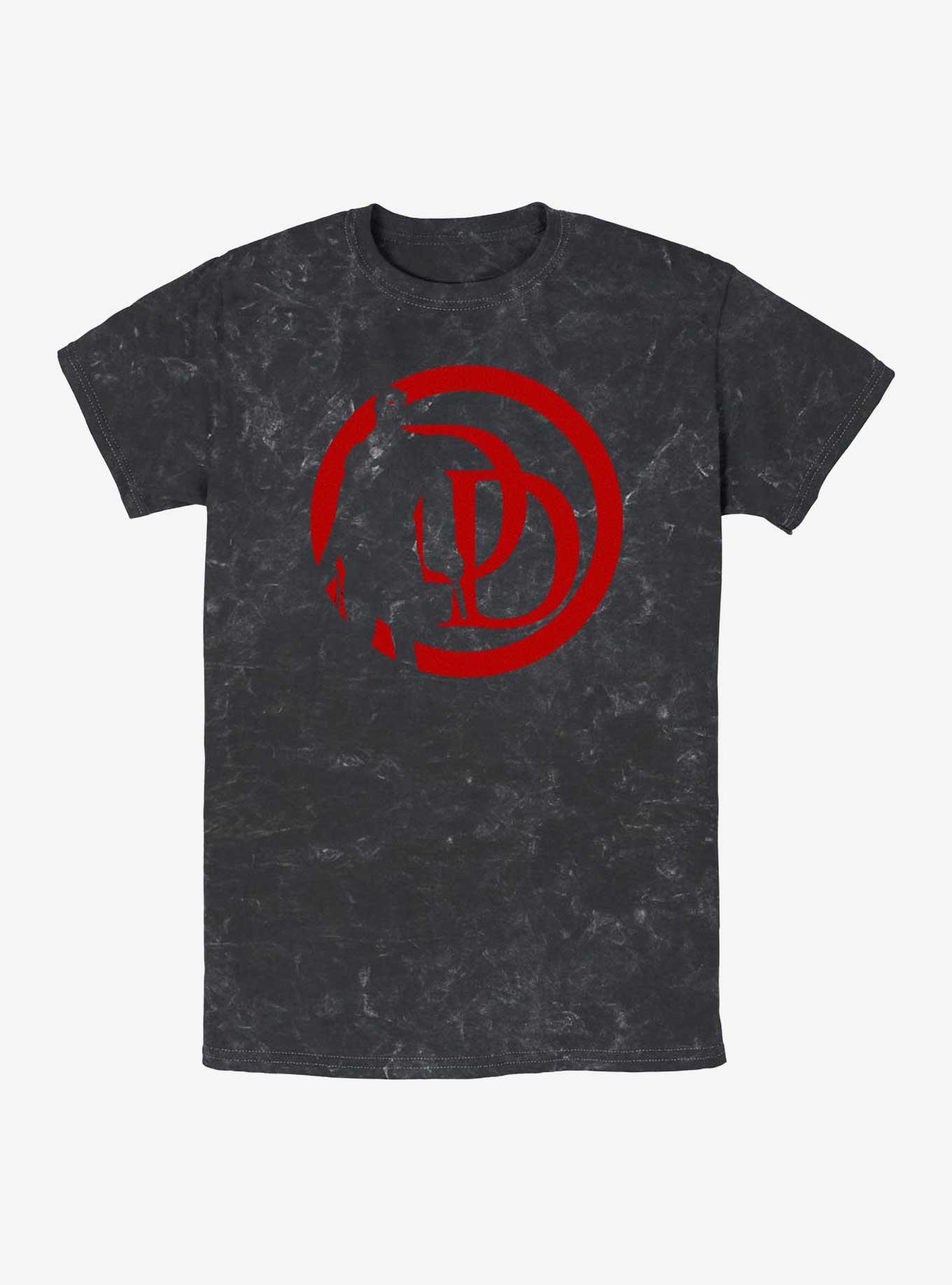 Marvel Daredevil Interlocking DD Standing Silhouette Mineral Wash T-Shirt, , hi-res