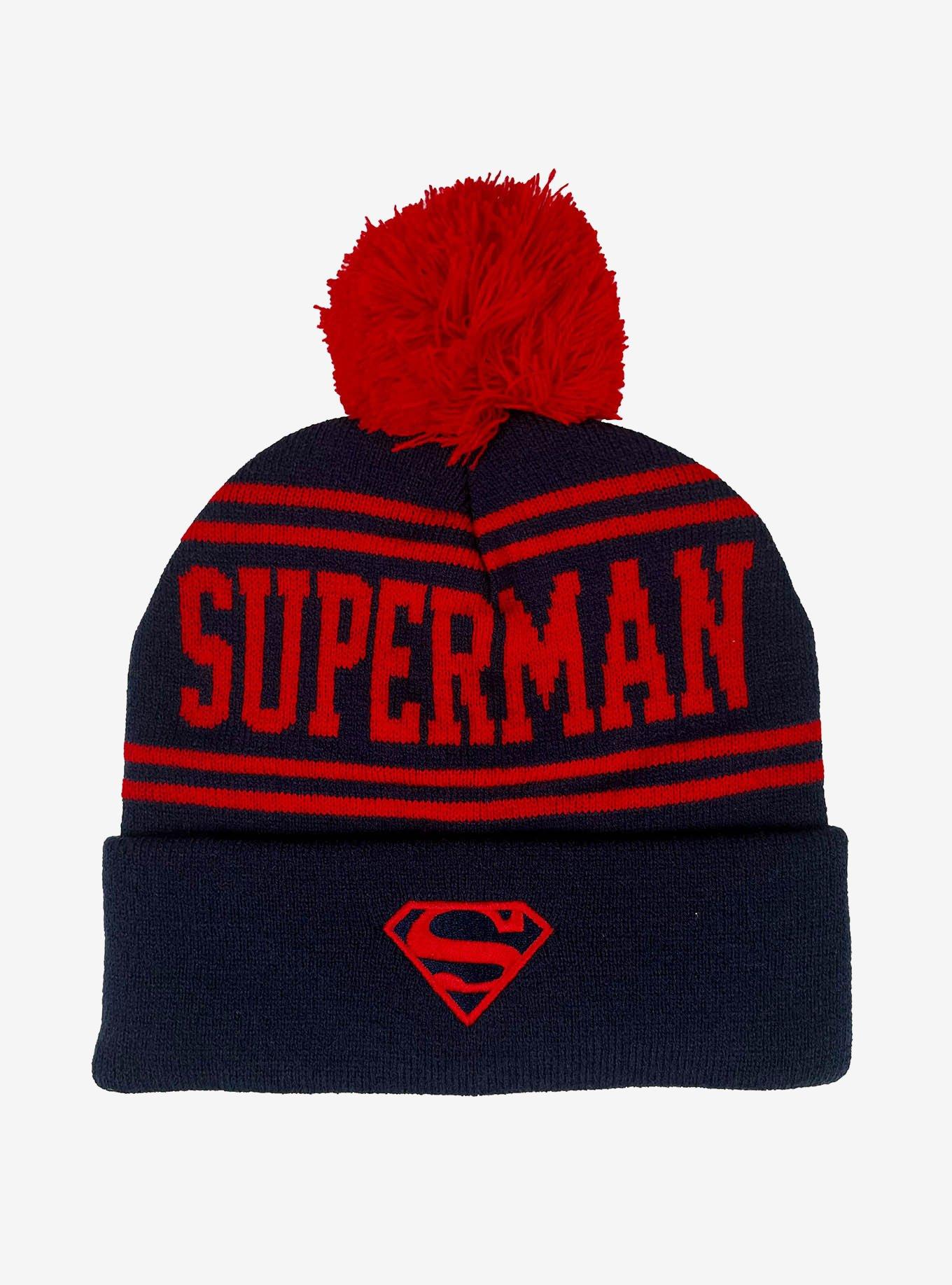 DC Comics Superman Acrylic Knit Beanie With Pom, , hi-res