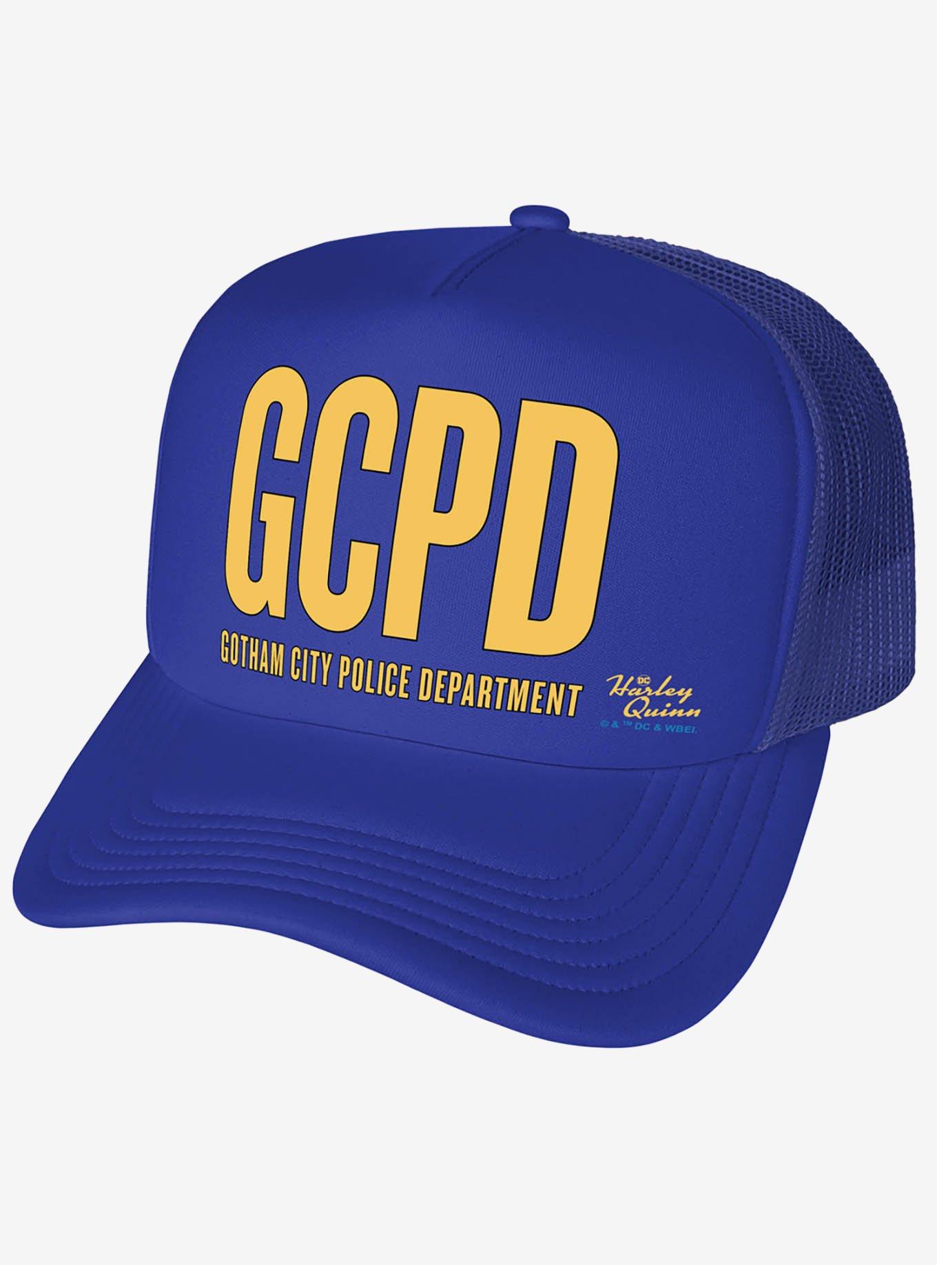 Harley Quinn Animated Series Batman Gotham City GCPD Logo Foam Trucker Hat, , hi-res