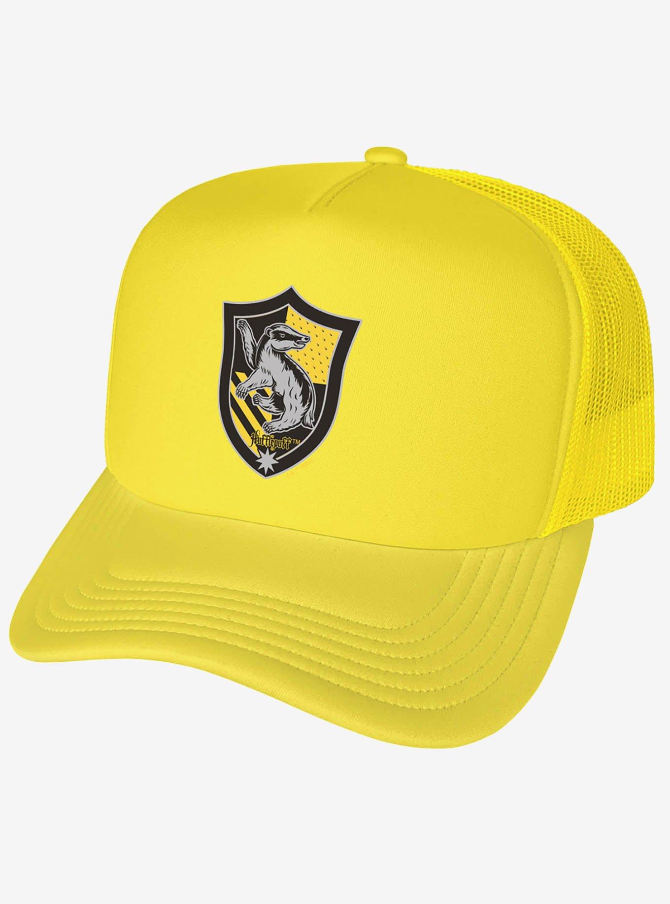 Harry Potter Hufflepuff Plaid Crest Foam Trucker Hat, , hi-res