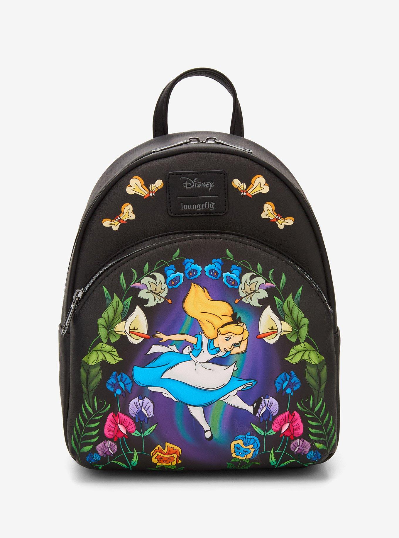 Loungefly Black and Blue Alice in Wonderland Backpack Loungefly Disney Alice in Wonderland Alice & Flowers Mini  main image 4