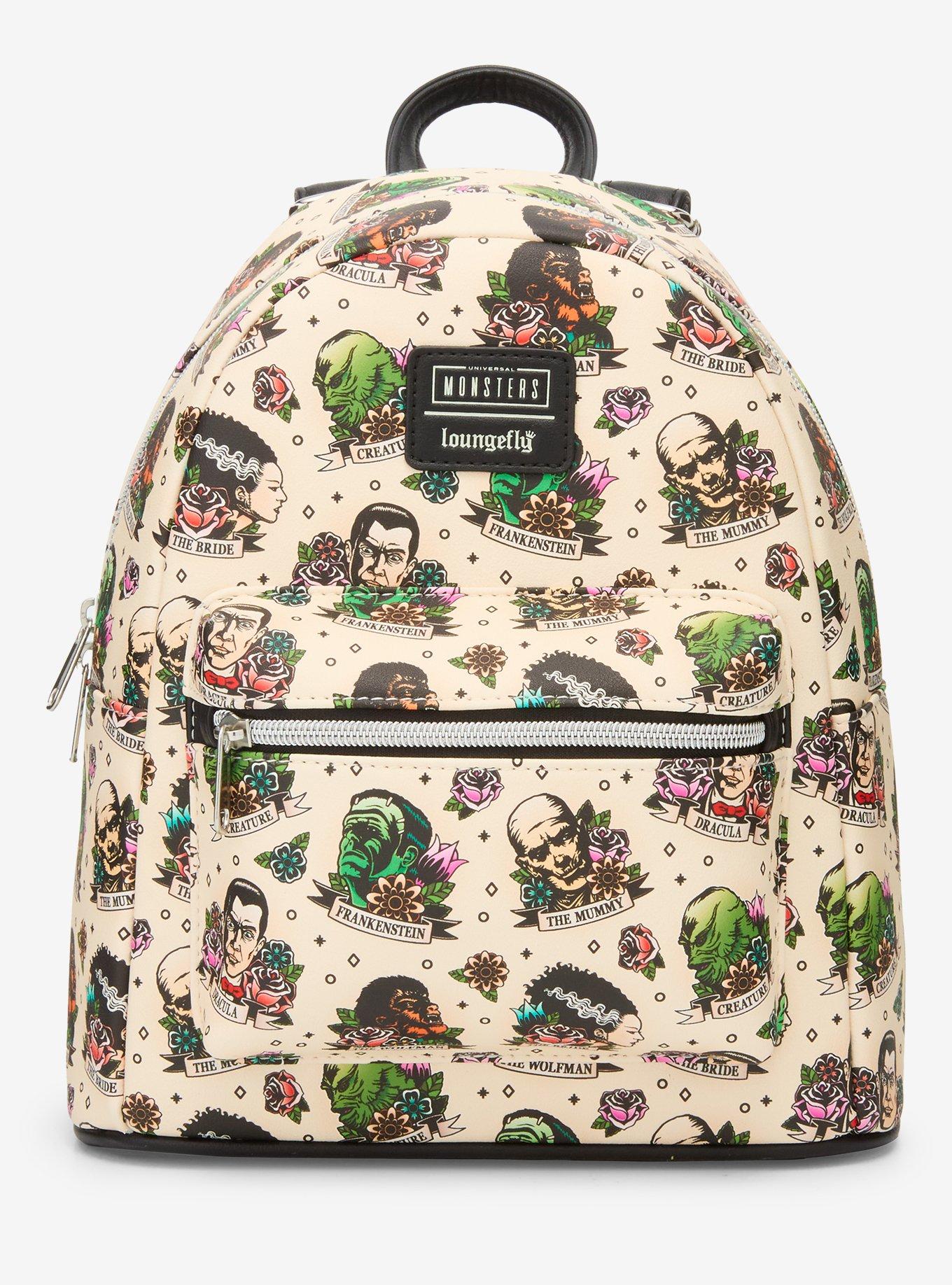Loungefly Universal Monsters Tattoo Art Mini Backpack | Hot  display picture 2