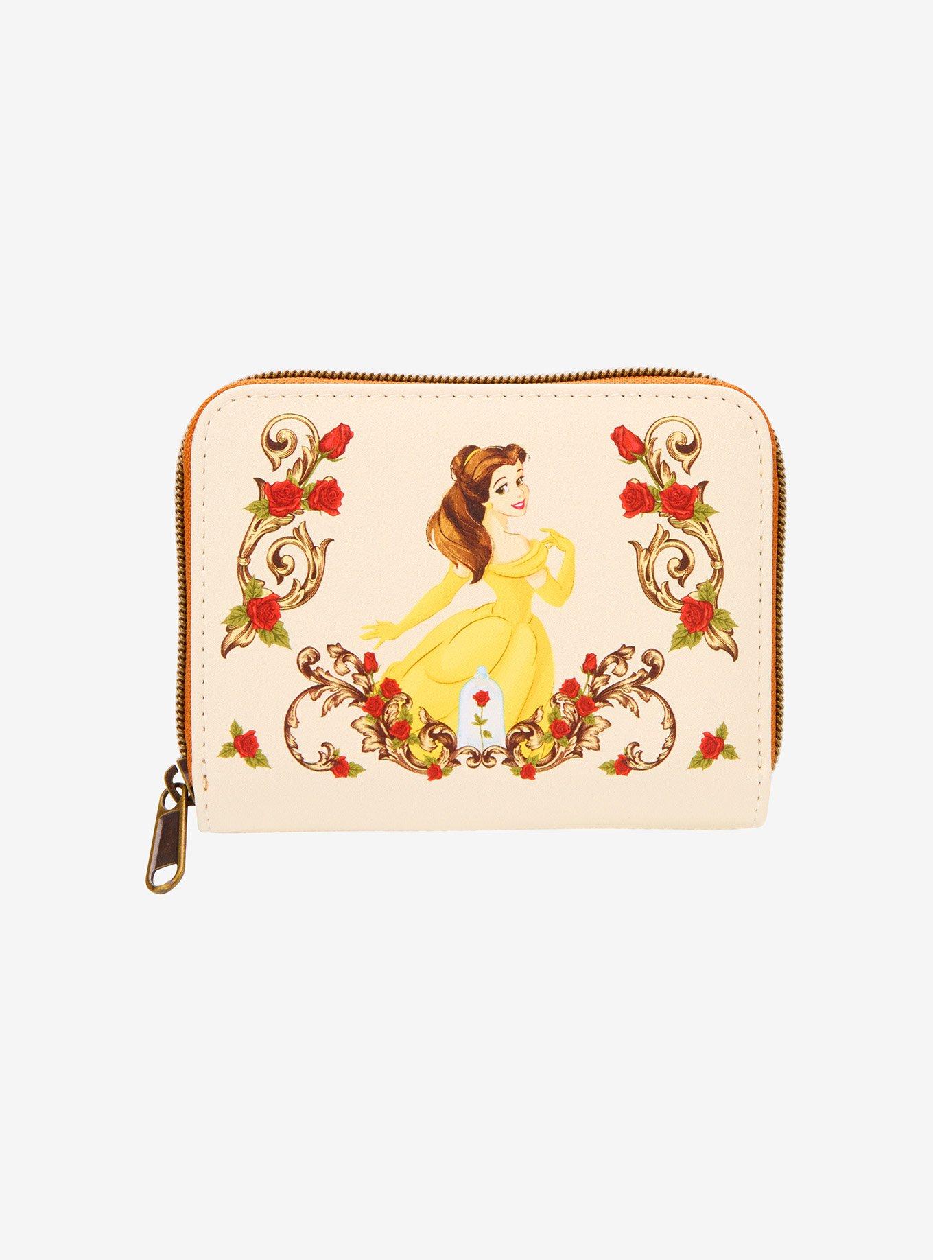 Loungefly Disney Beauty And The Beast Floral Mini Zipper Wallet, , hi-res