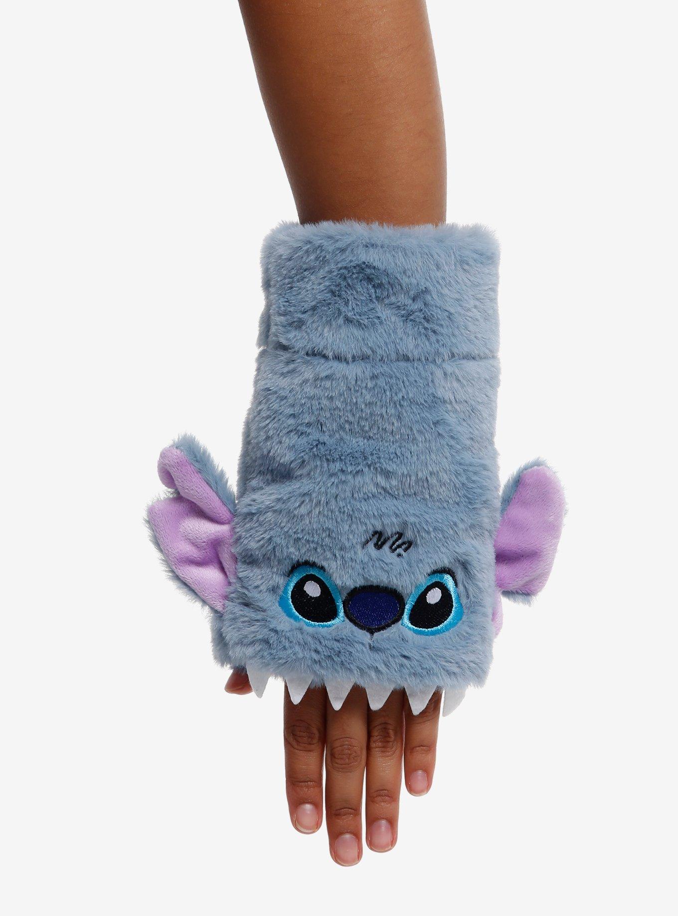 Disney Stitch Biting Fuzzy Fingerless Gloves, , hi-res