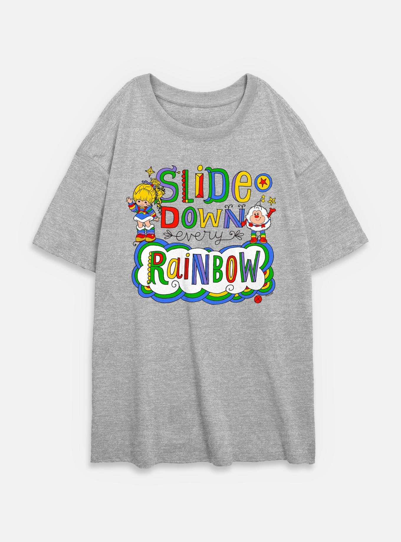Rainbow Brite Down Every Rainbow Womens Oversized T-Shirt, ATH HTR, hi-res