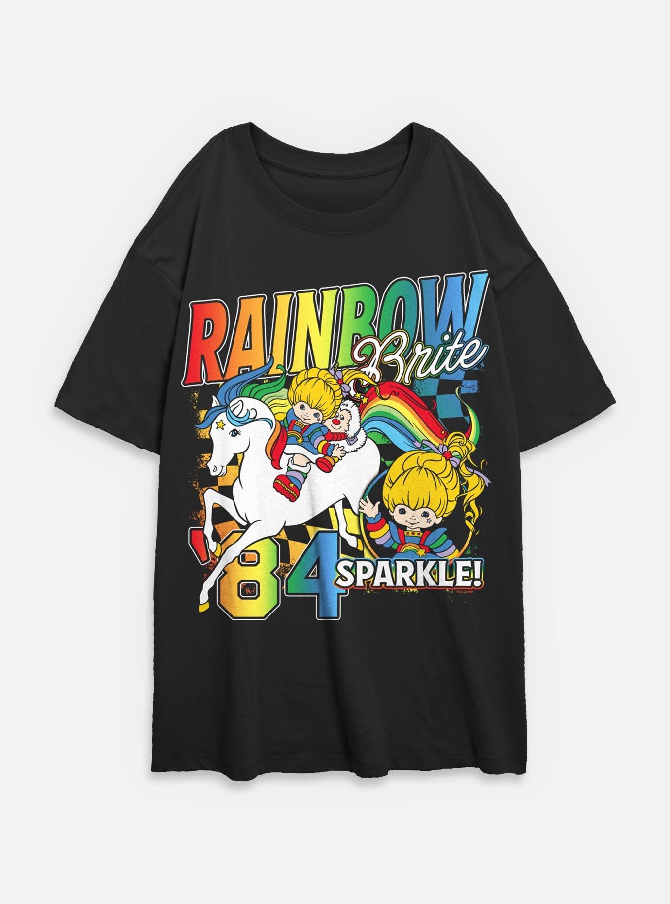 Rainbow Brite Rainbow Racer Womens Oversized T-Shirt, BLACK, hi-res