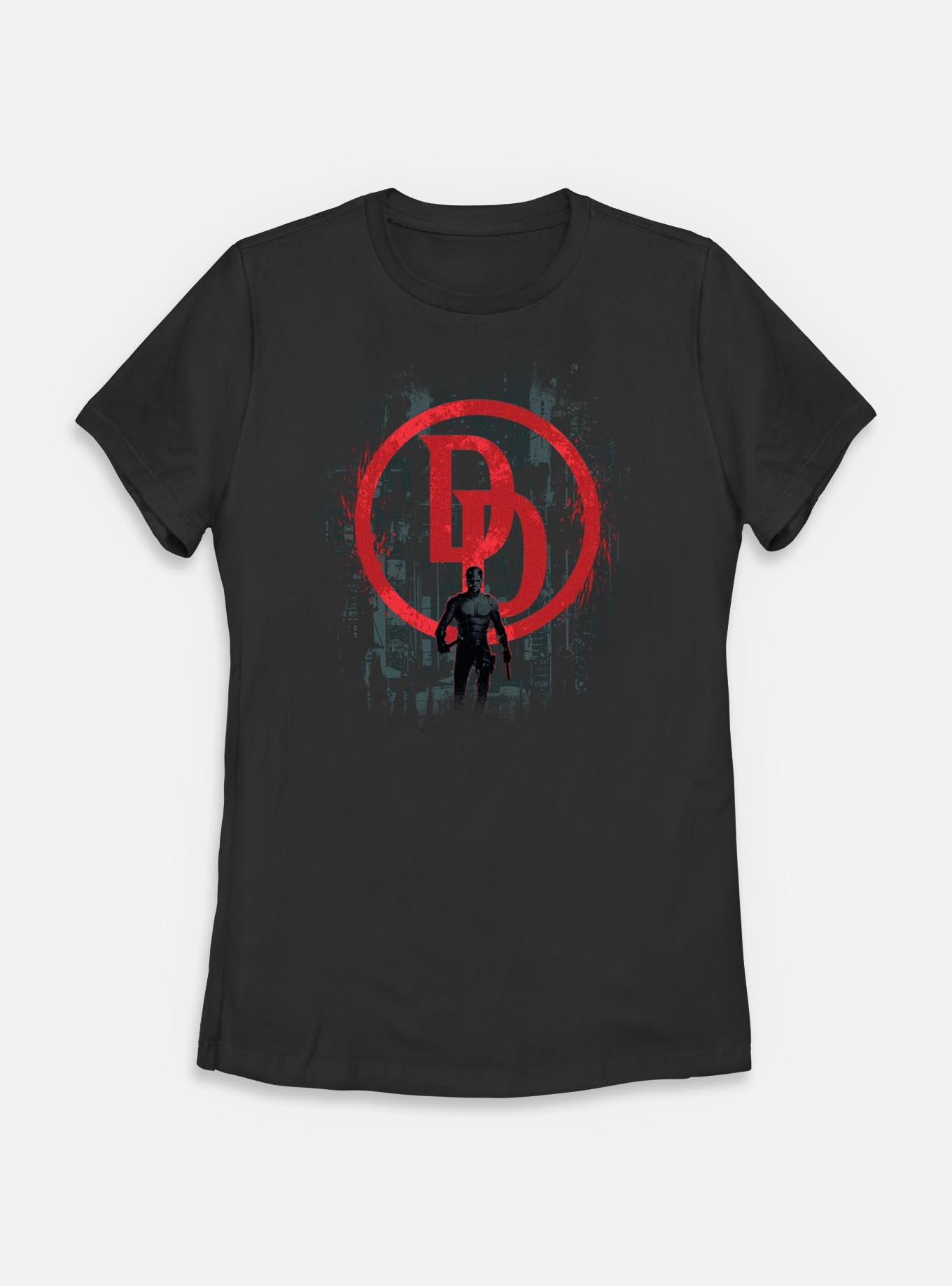 Marvel Daredevil: Born Again Daredevil In Hell's Kitchen Womens T-Shirt, BLACK, hi-res