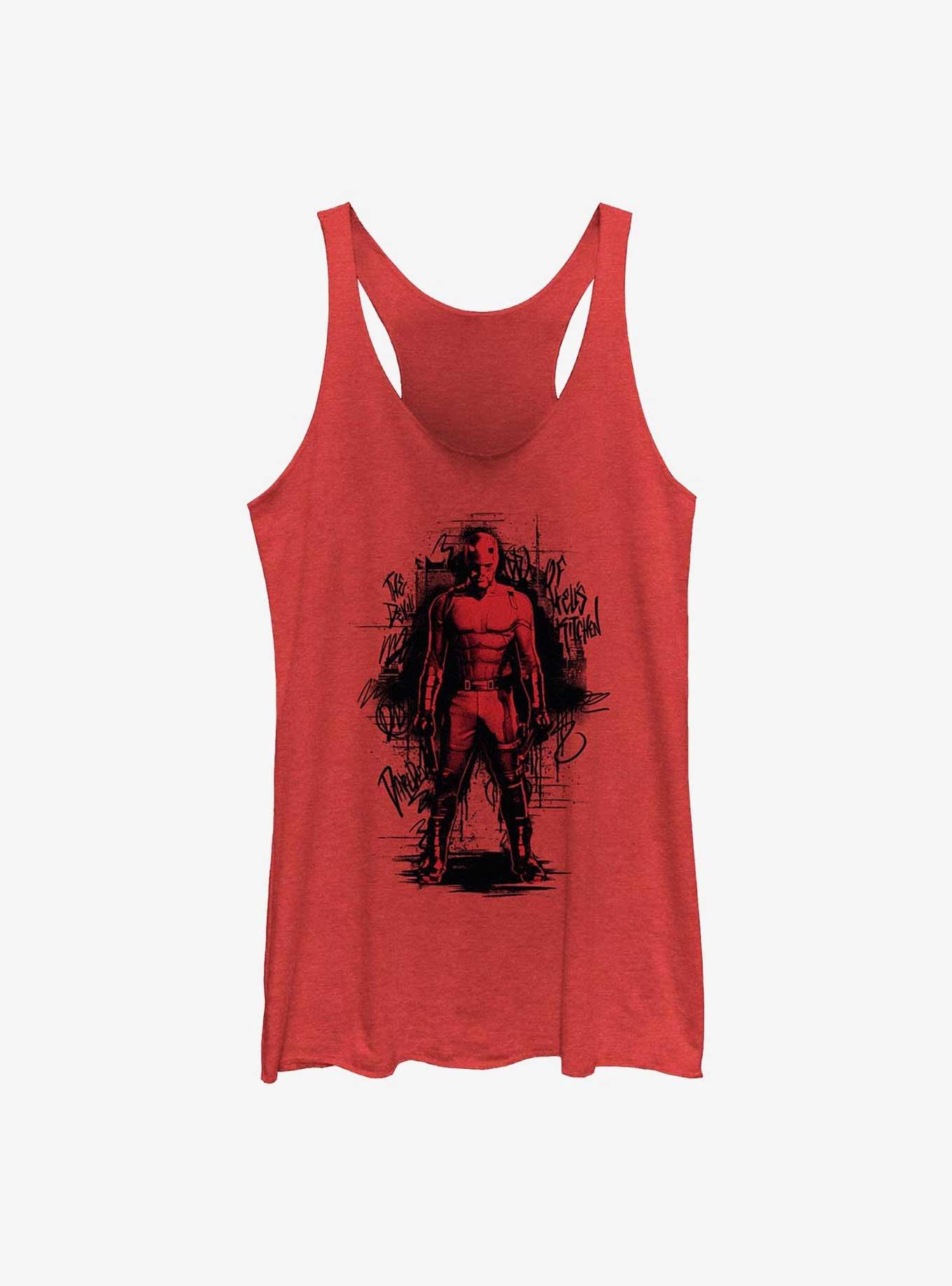 Marvel Daredevil: Born Again The Hero Womens Tank Top, RED HTR, hi-res