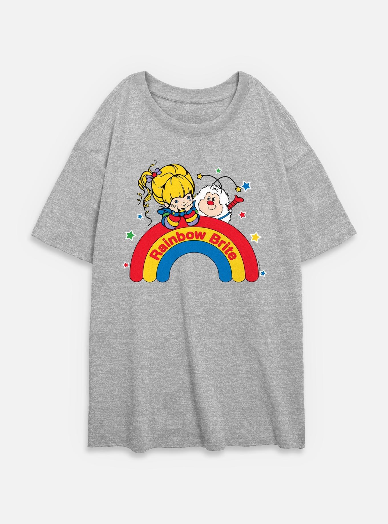 Rainbow Brite Wishing On A Rainbow Womens Oversized T-Shirt, ATH HTR, hi-res