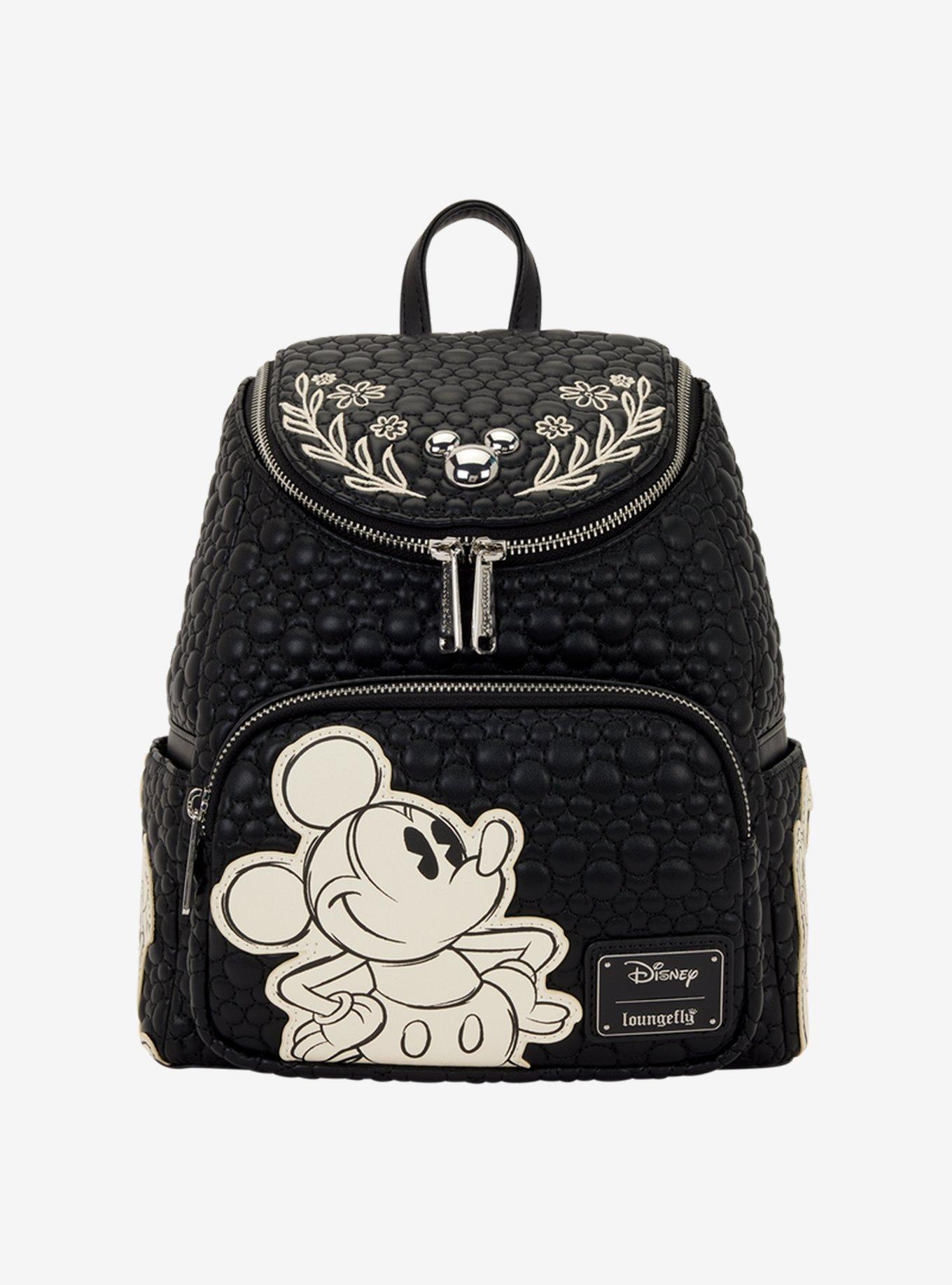 Loungefly Disney Mickey Mouse Floral Sketch Quilted Mini Backpack, , hi-res