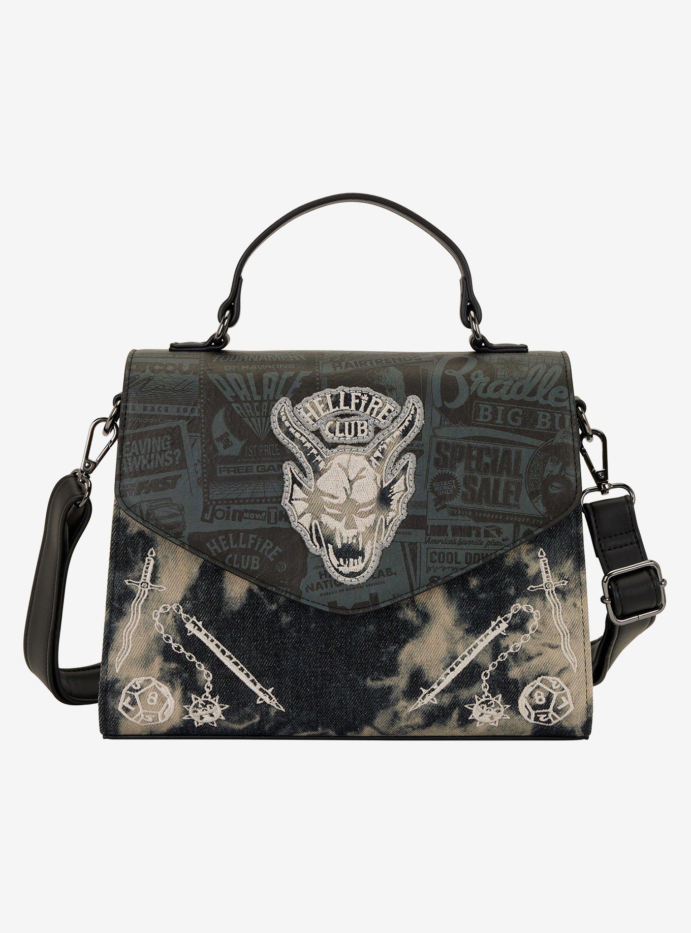 Loungefly Stranger Things Hellfire Club Acid Wash Crossbody Bag, , hi-res