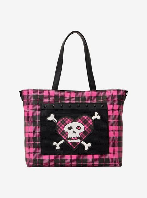 Loungefly Avril Lavigne Logo Plaid Tote Bag with Coin Purse | BoxLunch