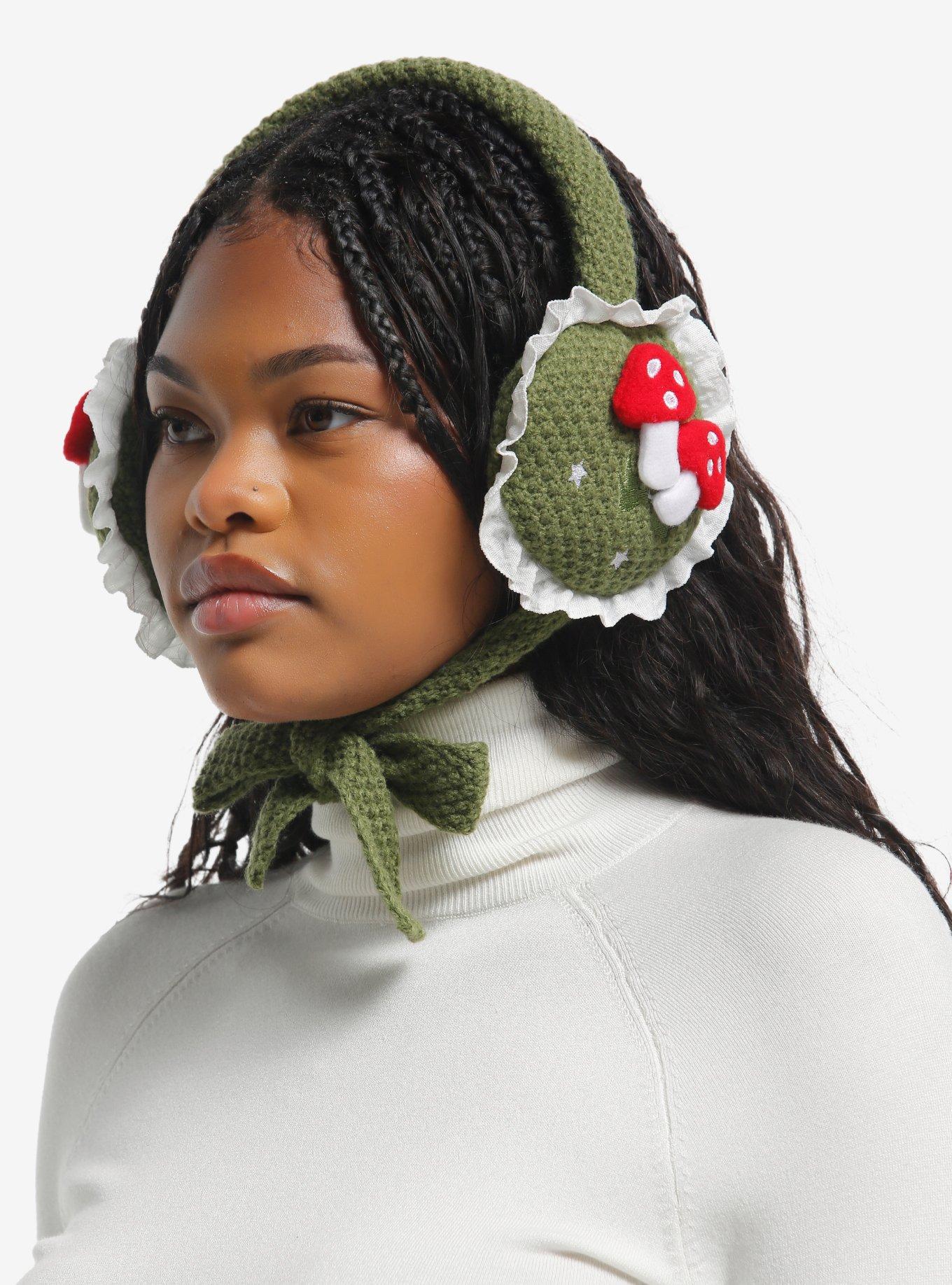 Mushroom Star Knit Earmuffs, , hi-res