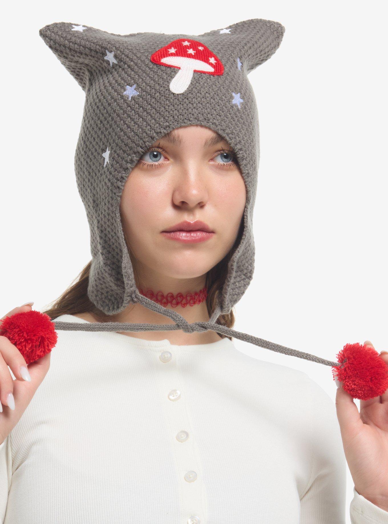 Mushroom Star Ears Tassel Beanie, , hi-res
