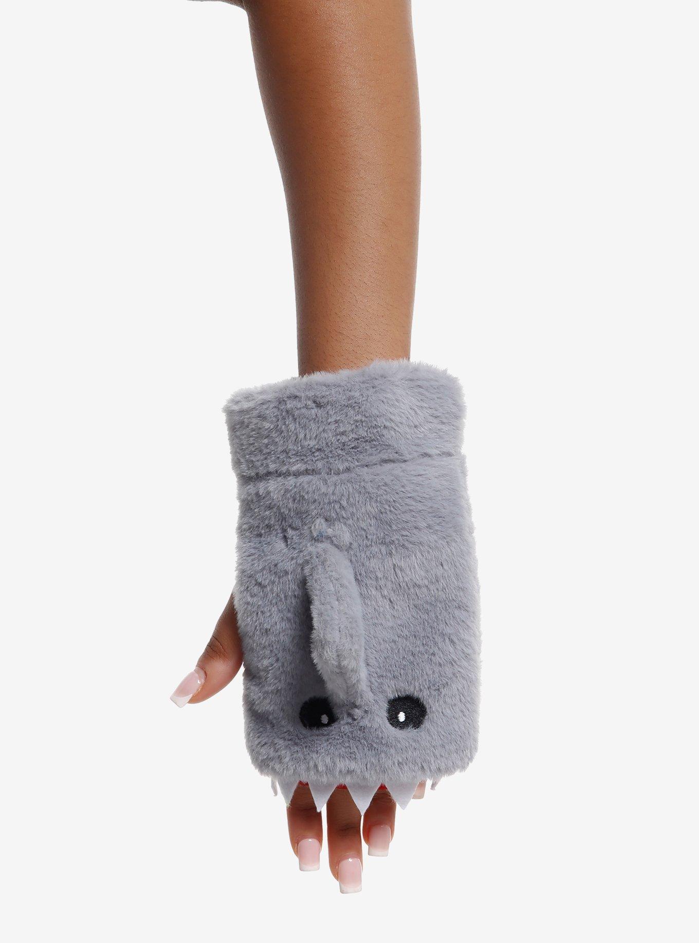 Shark Biting Fingerless Gloves, , hi-res