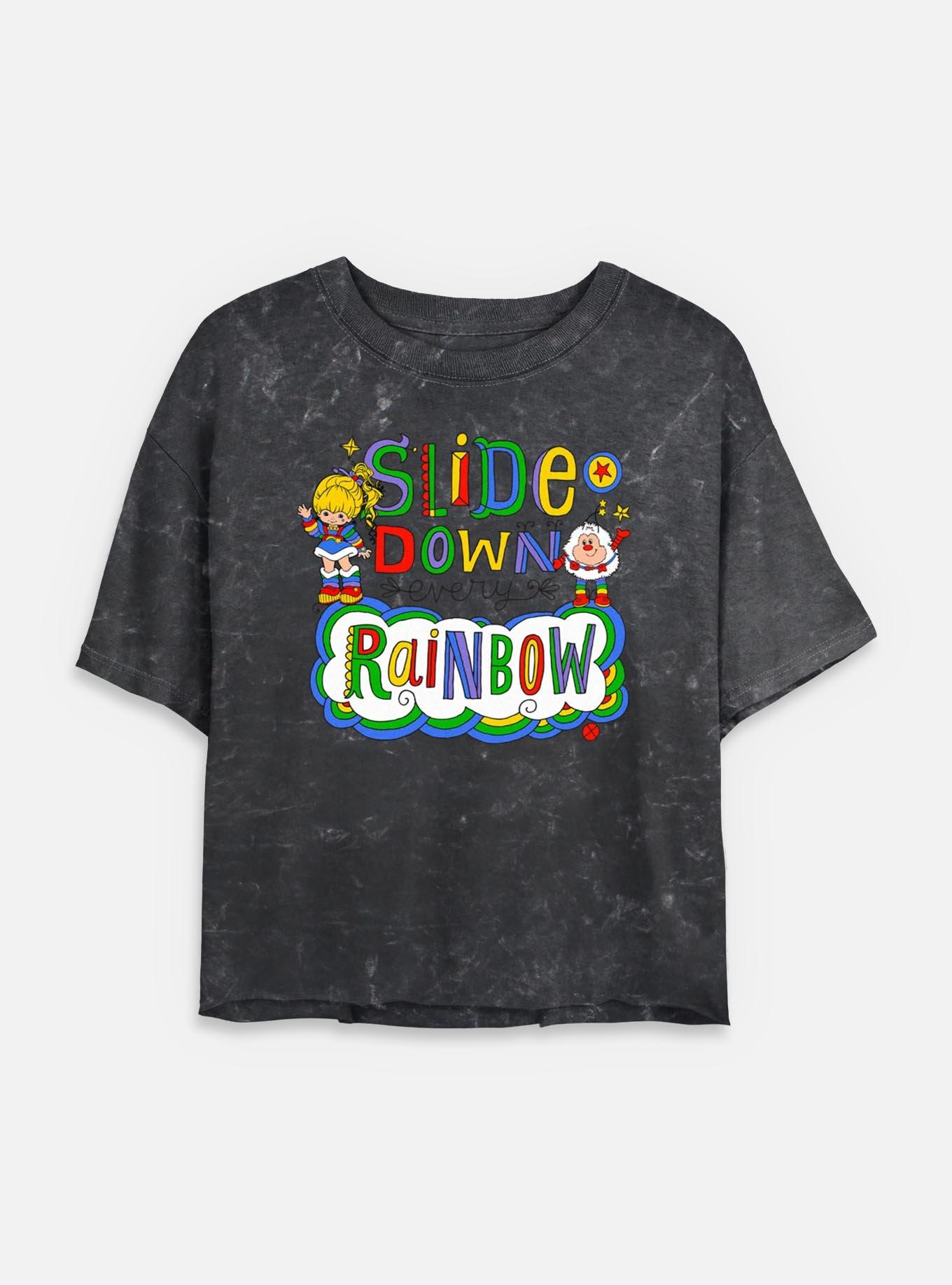 Rainbow Brite Down Every Rainbow Mineral Wash Womens Crop T-Shirt, , hi-res