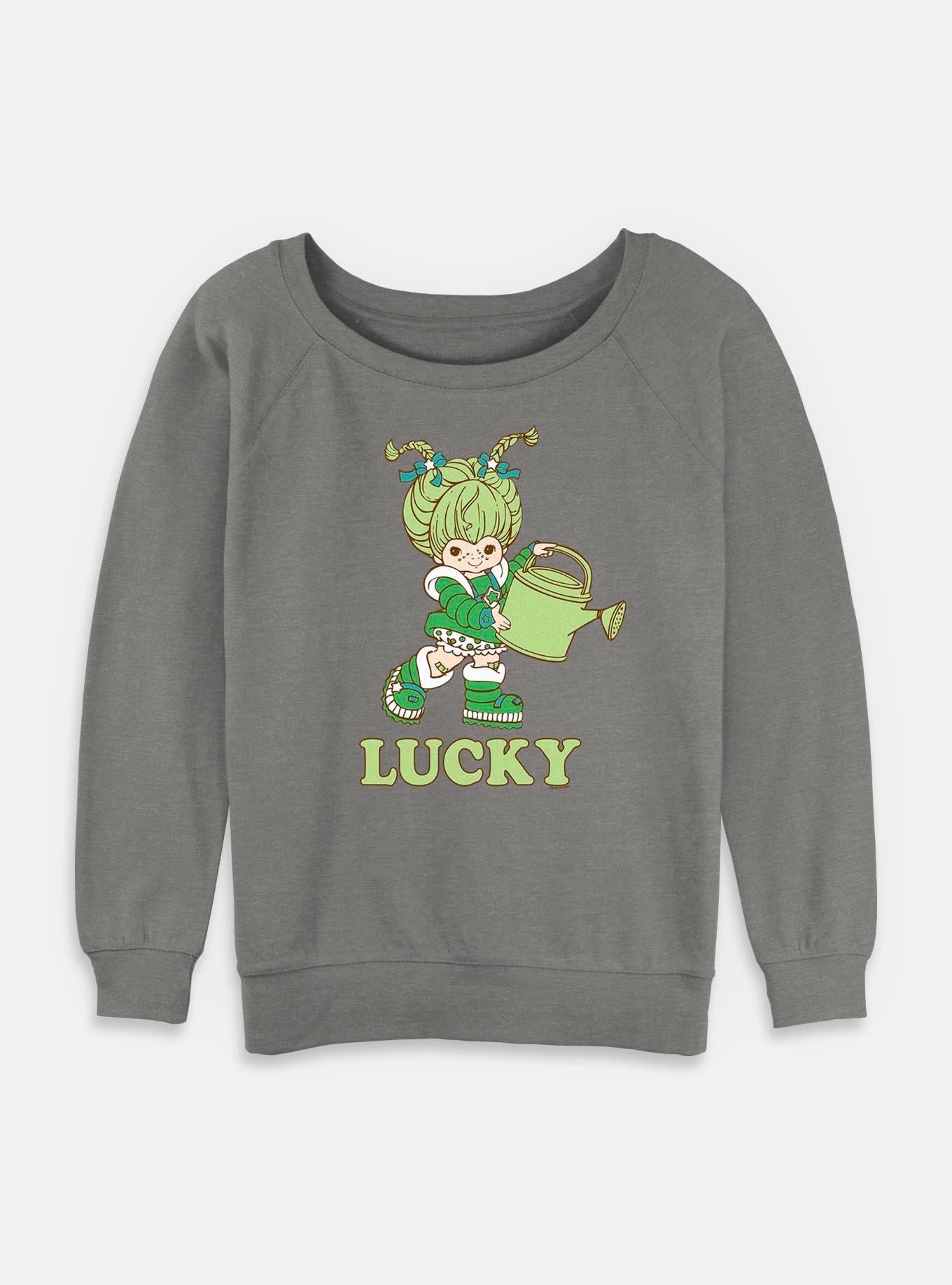 Rainbow Brite Patty O'Green Lucky Womens Slouchy Sweatshirt, GRAY HTR, hi-res