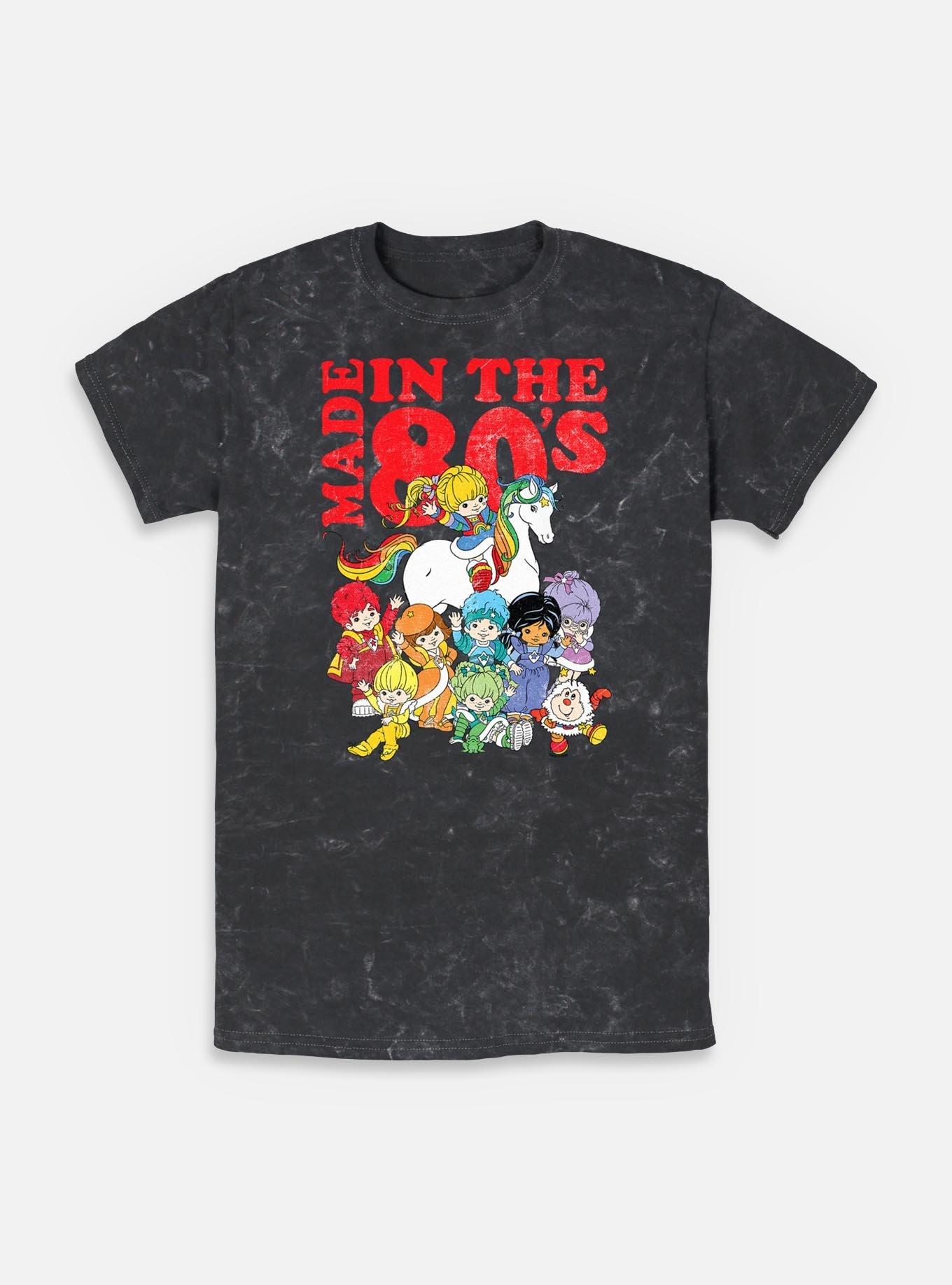 Rainbow Brite Made In The 80's Mineral Wash T-Shirt, BLACK, hi-res